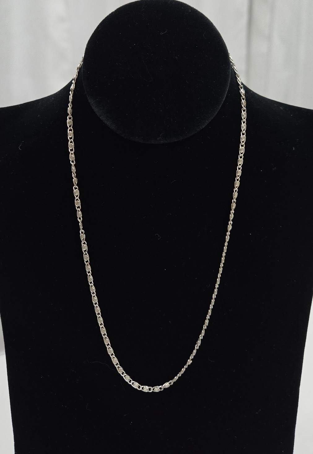 Silver tone Chain Necklace Anchor Mariner Barrel Clasp Germany 17in