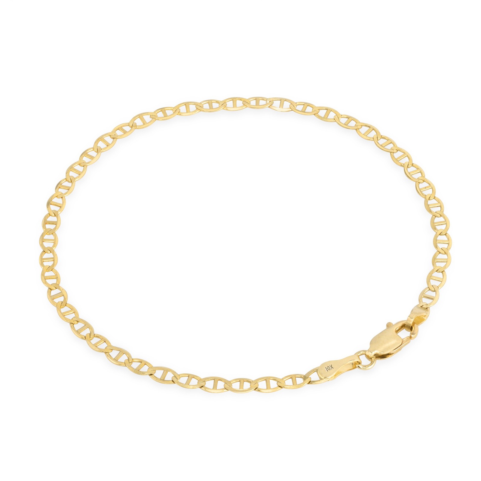 10K Yellow Gold Solid 2.5mm Mariner Anchor Chain Bracelet Anklet 7″ 7.5″ 8″ 9″
