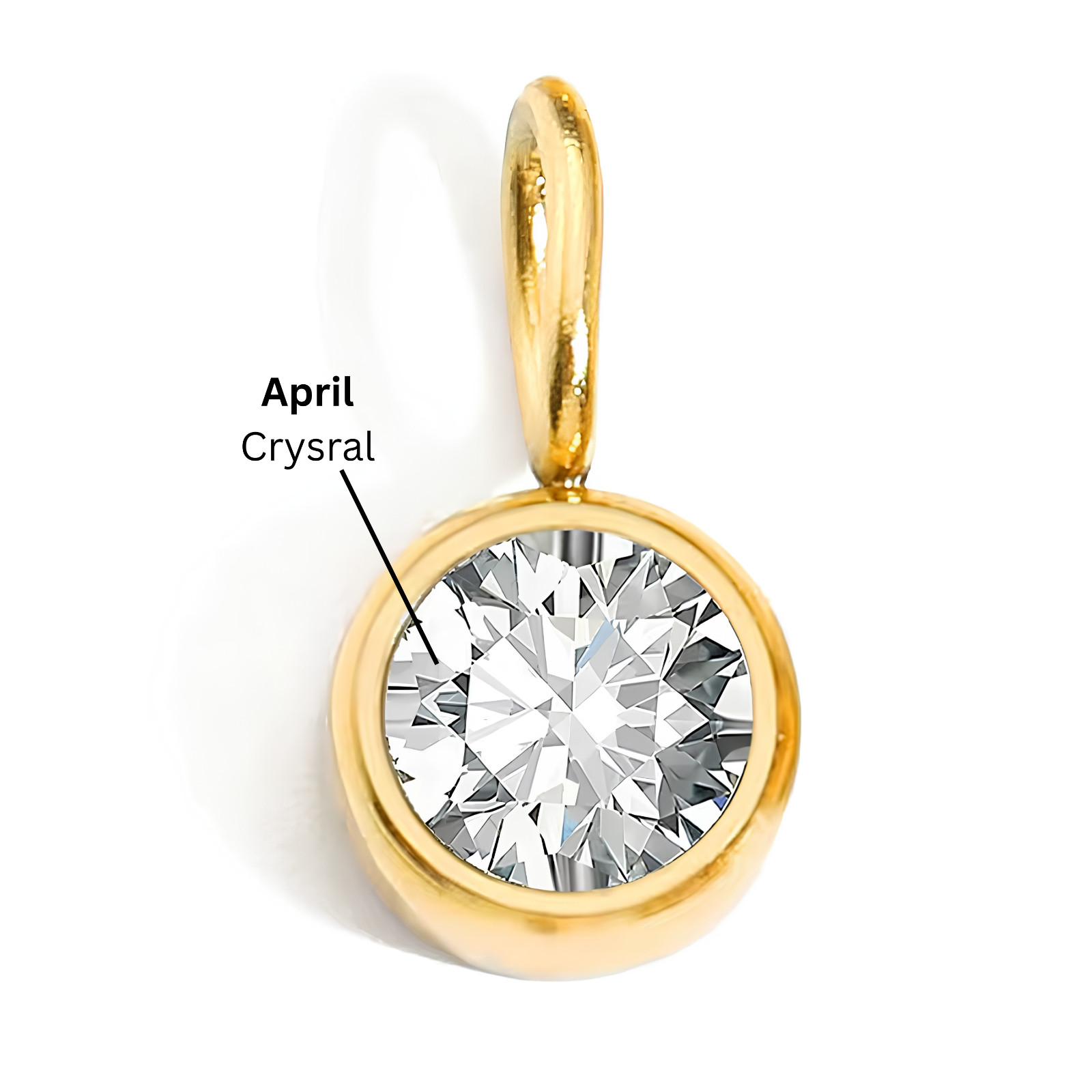 925 Sterling Silver Birthstone Dangle Charm Pendant 18k Gold Plated CZ Gift