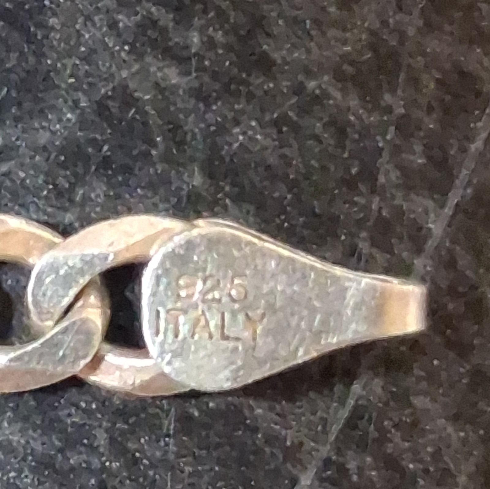 925 Italy Sterling Silver Link Chain Necklace 23in *CLASP ATTATCHMENT MISSING*