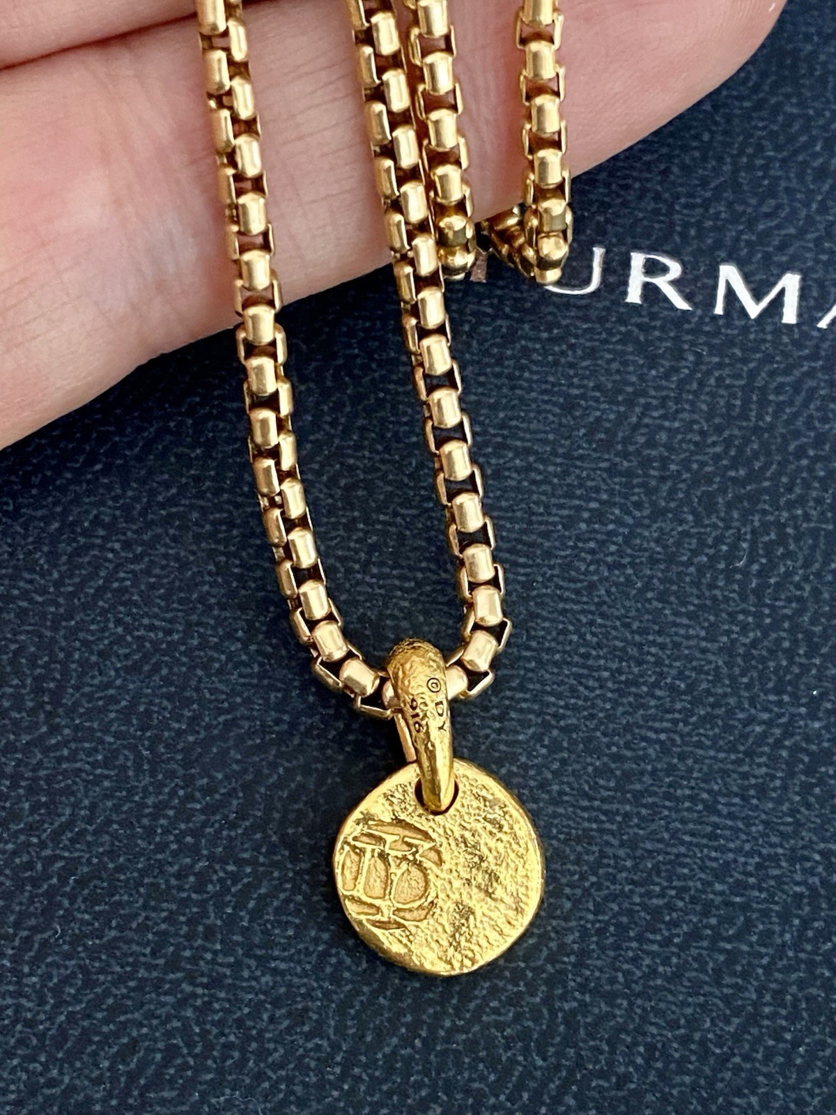 David Yurman 22K/18K Gold Shipwreck Pendant Necklace 2.7mm 24” Excellent $7000