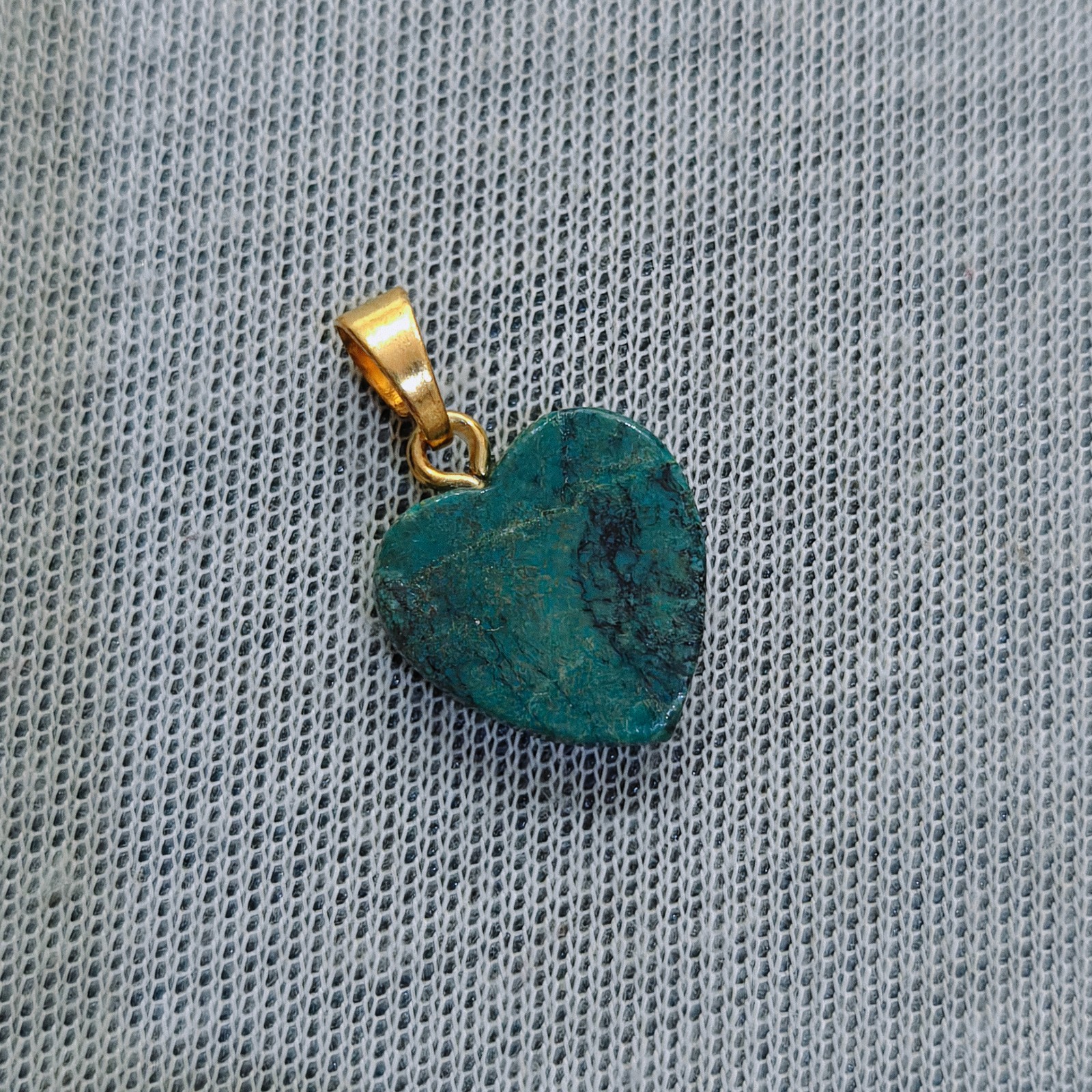 Natural Turquoise Gemstone Heart Pendant Turquoise Handmade Brass Hook Pendant