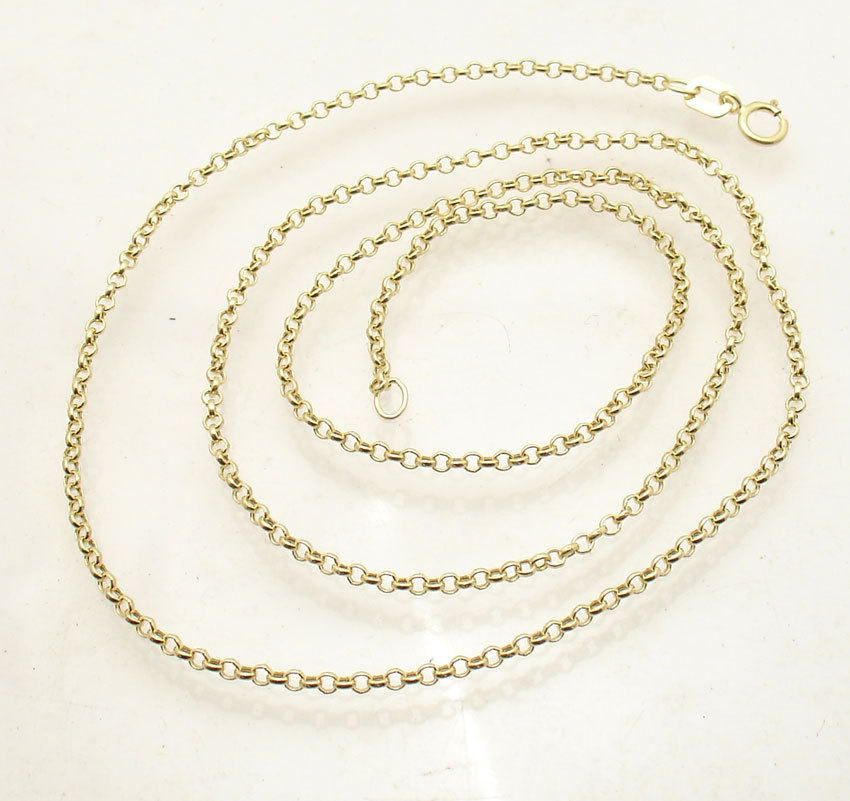 1.9mm All Shiny Round Rolo Cable Chain Necklace REAL Solid 14K Yellow Gold