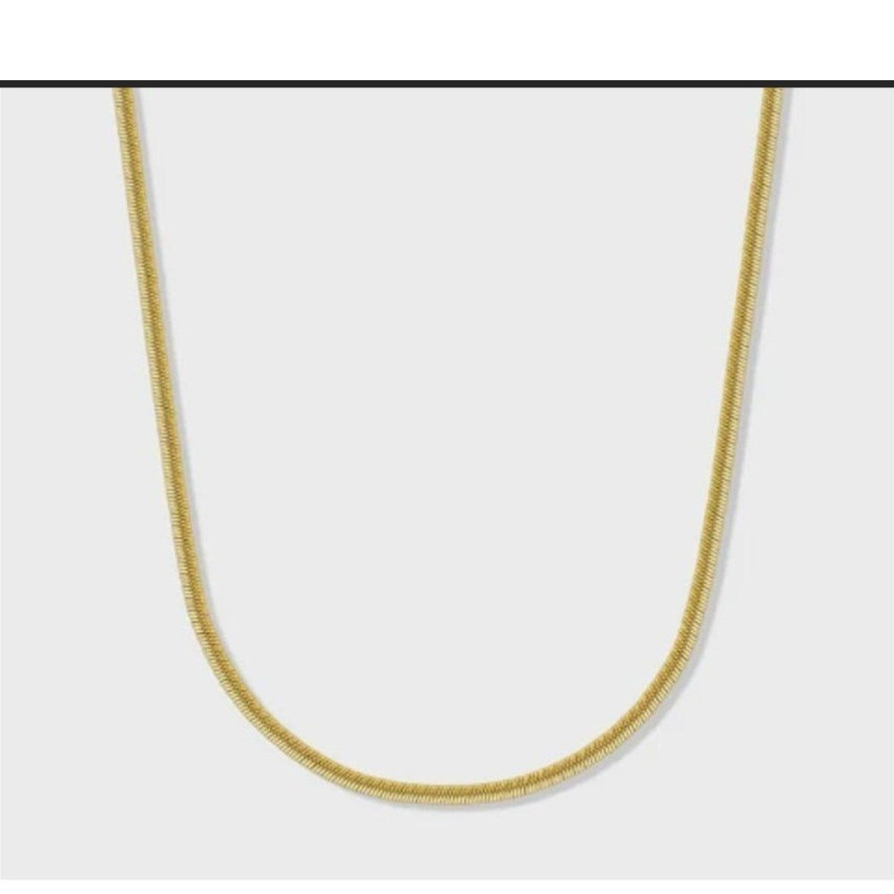 Imperium Yellow Gold Snake Chain Necklace No Stone Lobster Closure Metal Jewelry