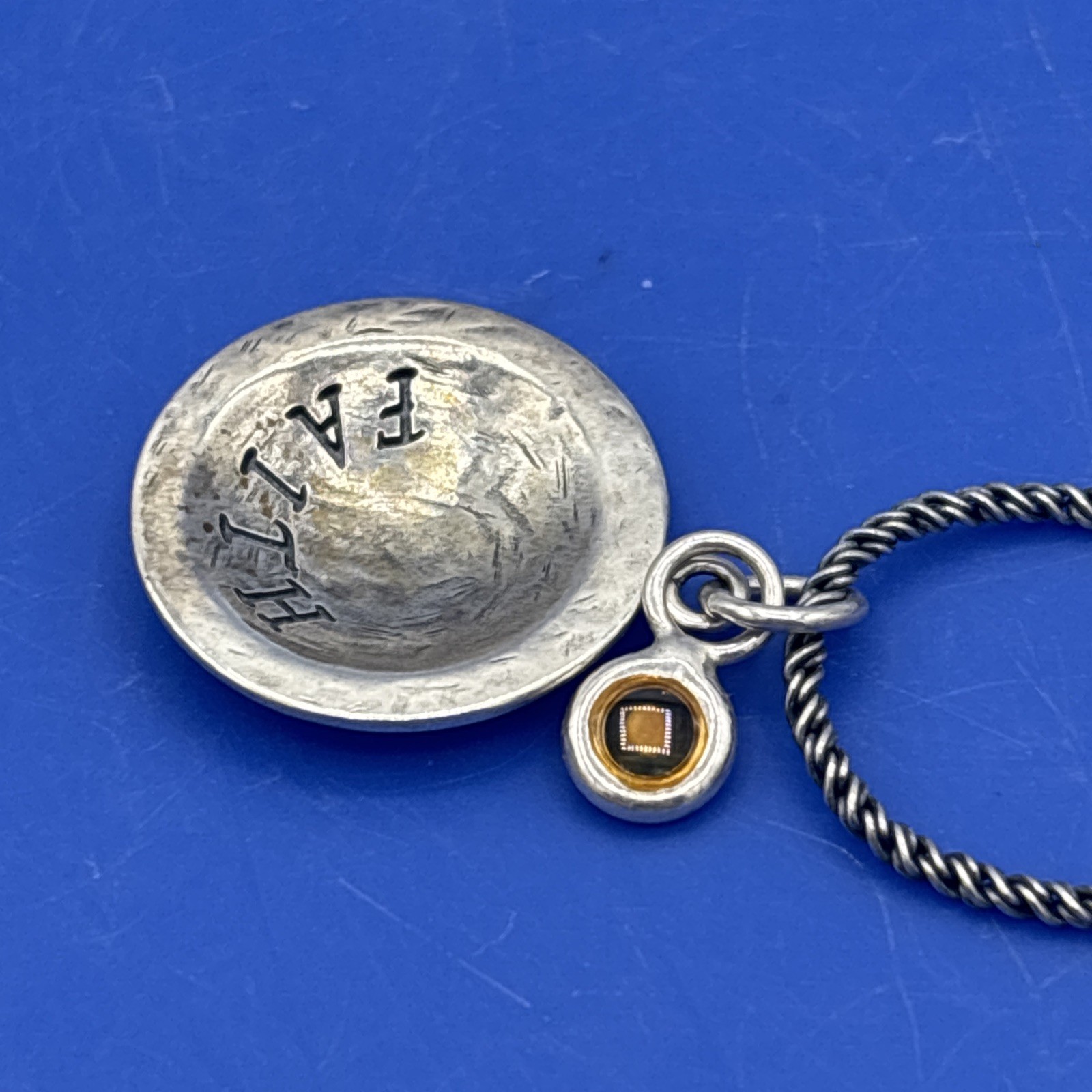 SILPADA Sterling Silver ‘Faith of a Mustard Seed’ Disc Pendant Necklace 925 18”