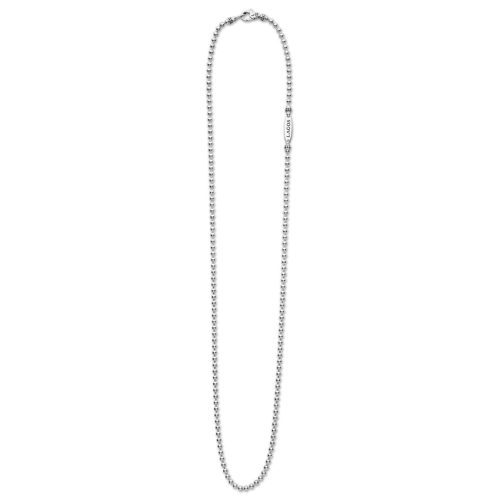 LAGOS Signature Caviar 2.5mm Ball Chain Necklace in Sterling Silver 22″L
