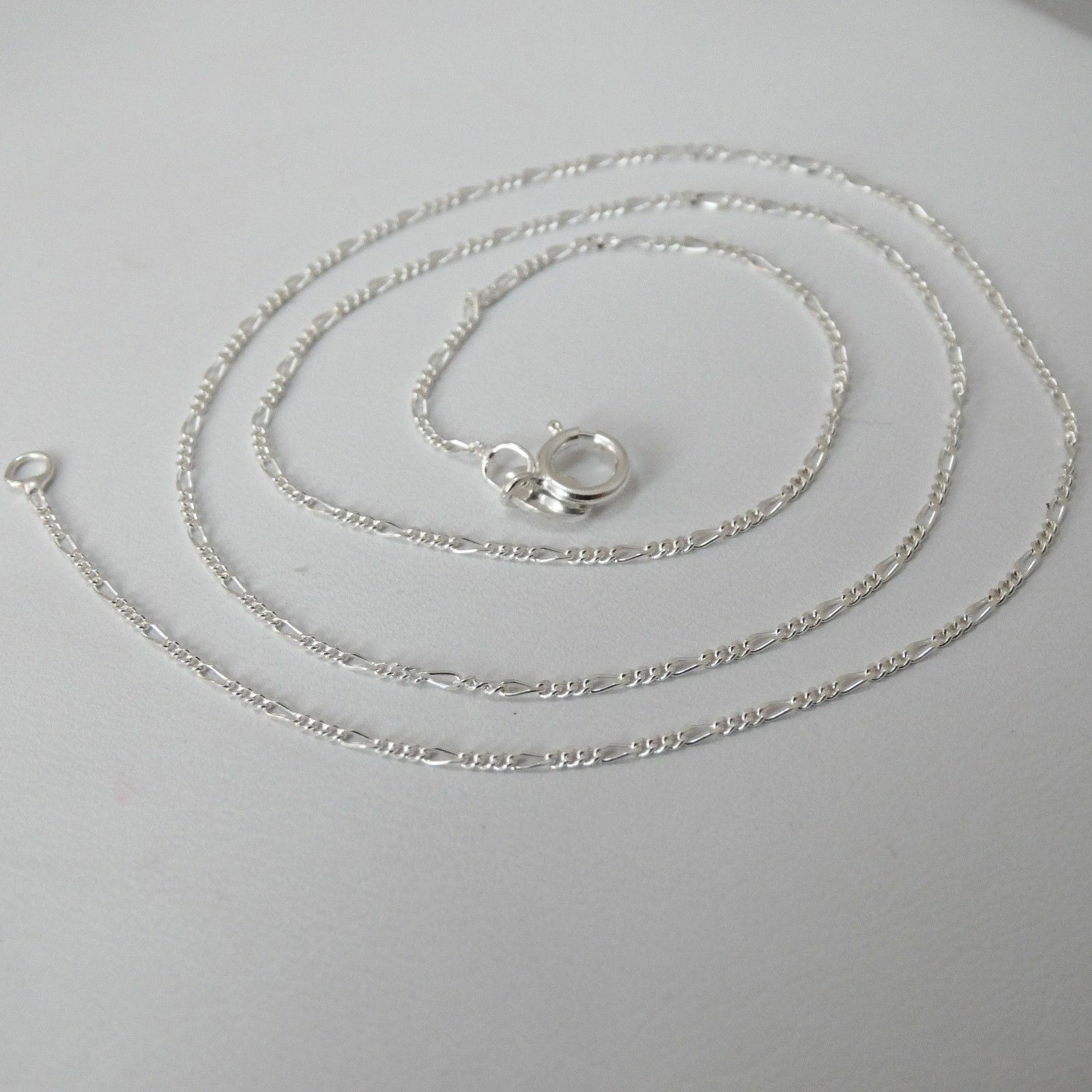 1mm Figaro Chain Necklace – 925 Sterling Silver – Italy Italian 16″ 18″ 20″ 24″