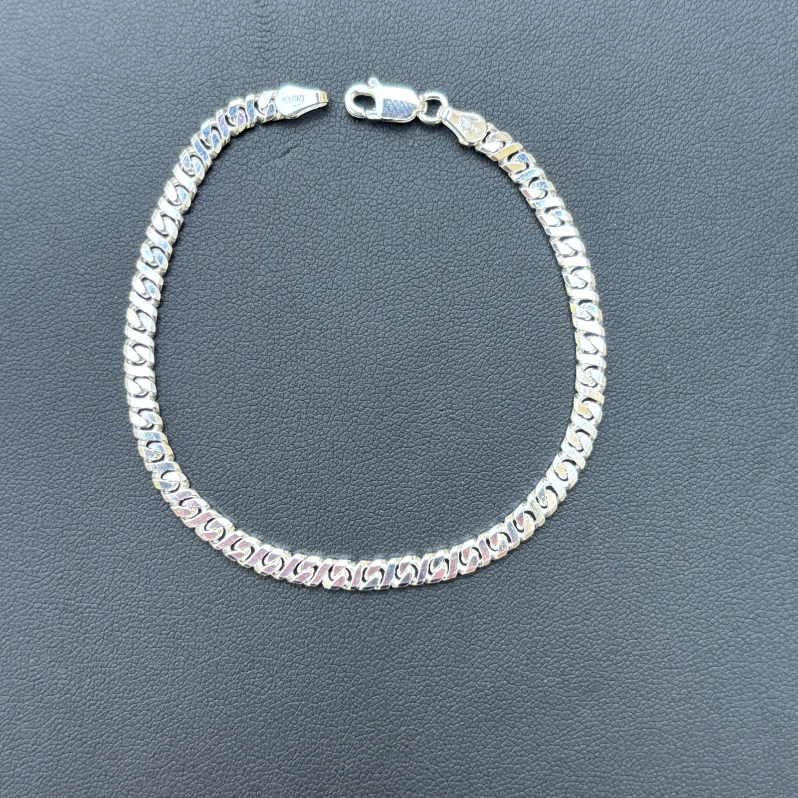 3.5mm Dollar Link Bracelet – Real Solid 925 Sterling Silver MADE IN ITALY