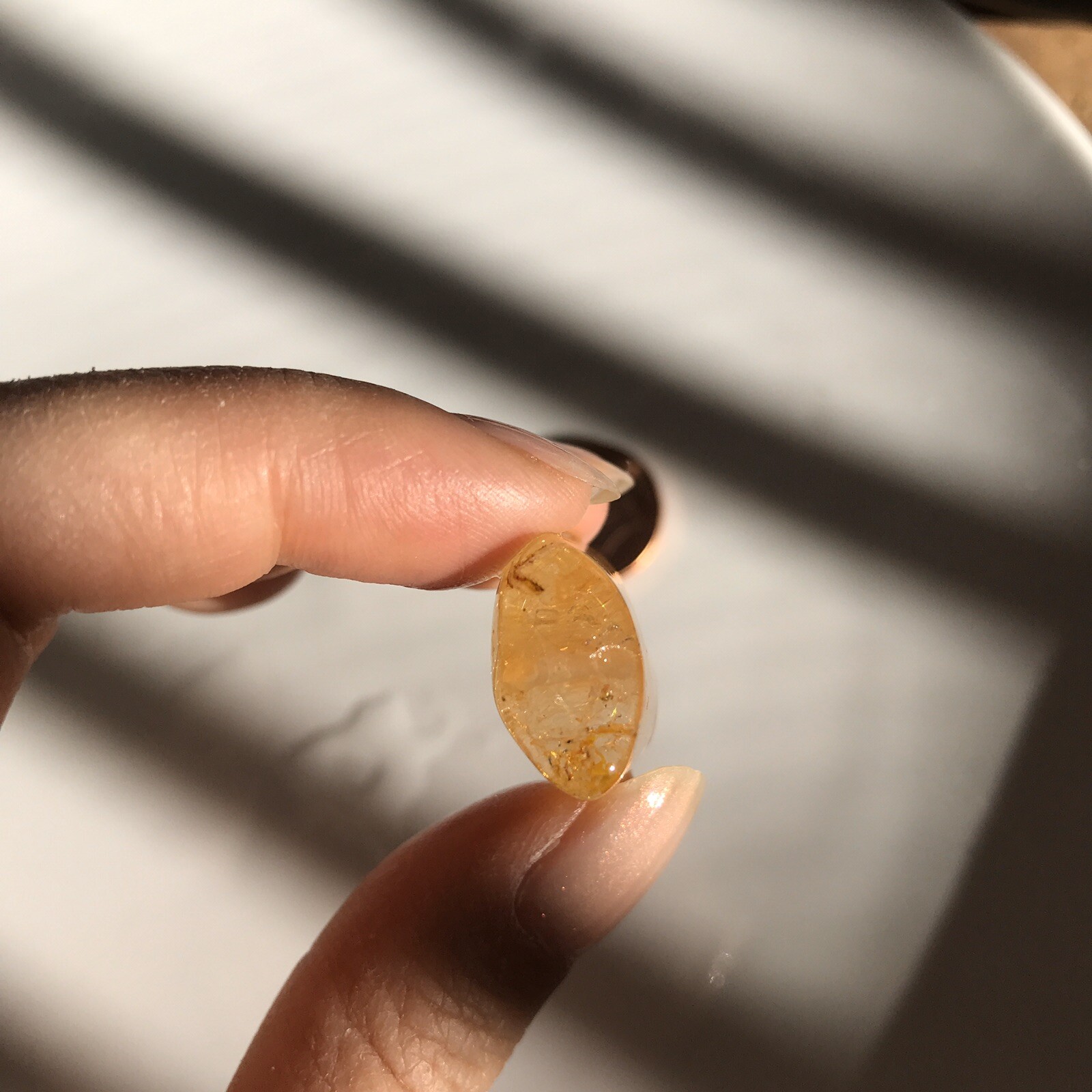 US SELLER Natural cushion Golden Rutilated Quartz Pendant Brazil Crystal 16