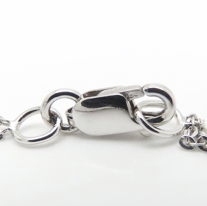 18K White Gold Double-strand Leon Chain Necklace 40cm 2.4grams /76418