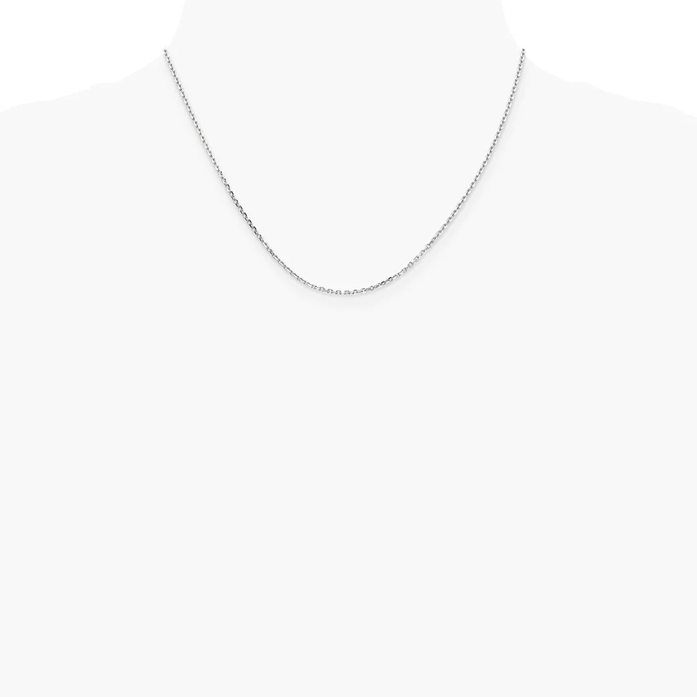 10K White Gold 1.65mm Diamond-Cut Cable Chain Necklace 16″-24″