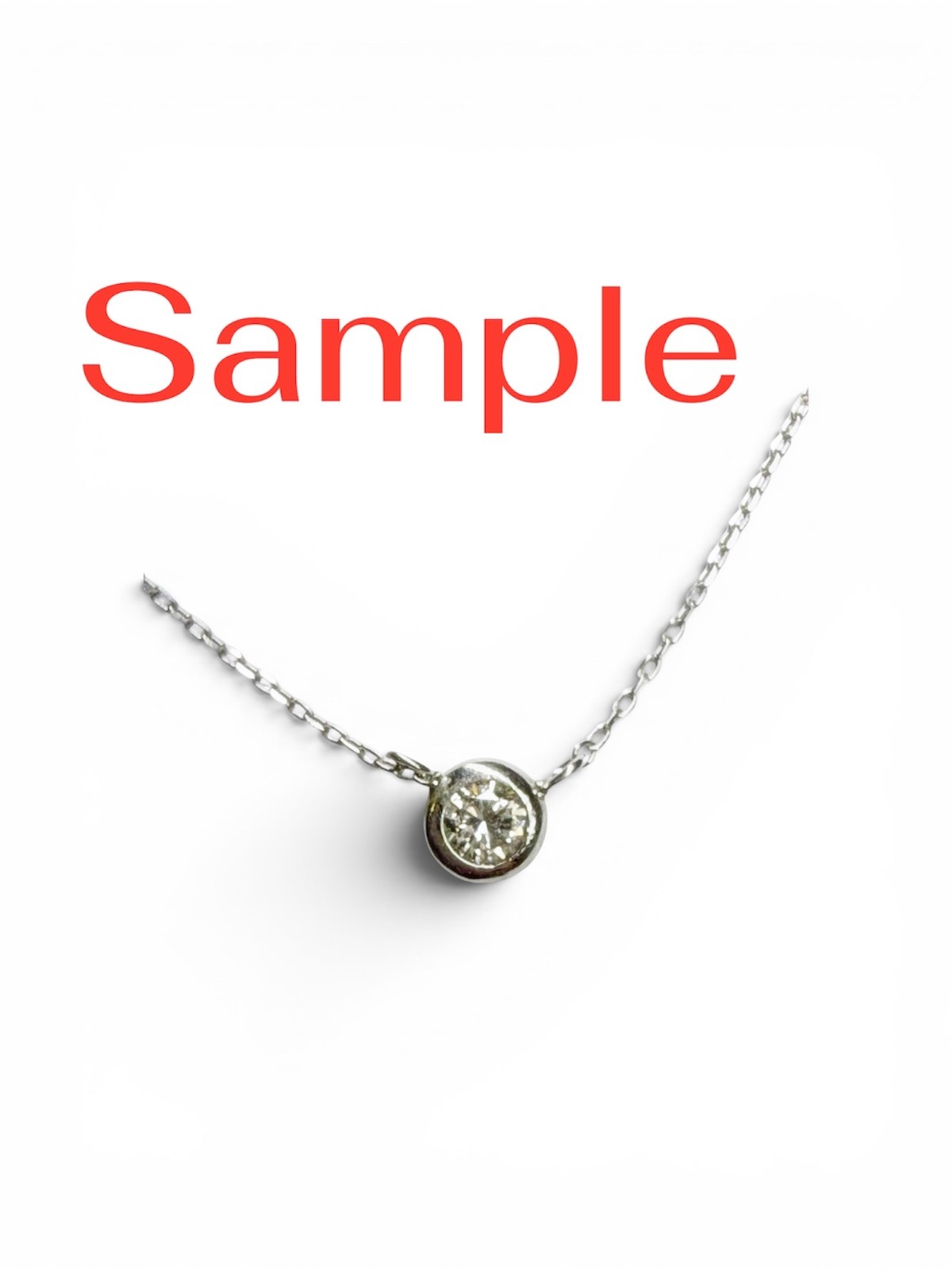 K10ベゼルダイヤモンドネックレス0.1ct