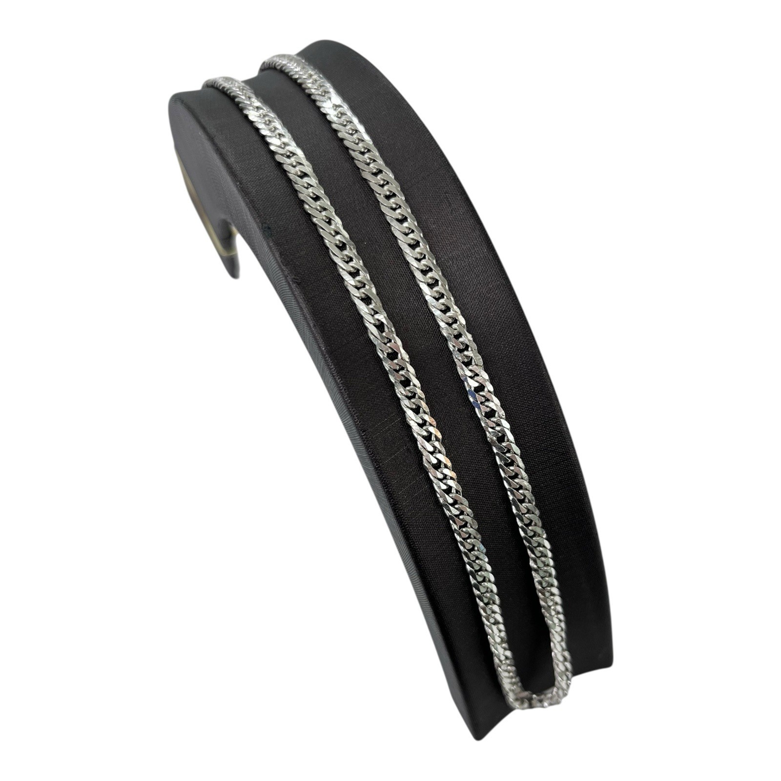 Silver 925 Double Curb Link Chain Necklace 19.09 Grams 60cm 4mm Wide. Brand New