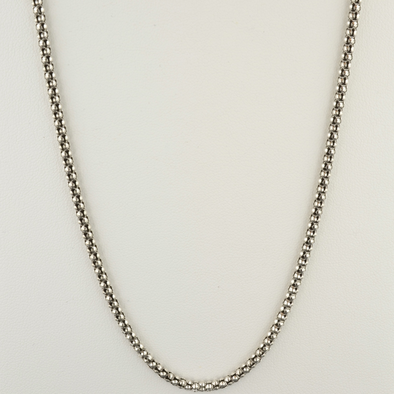 OXIDIZED STERLING SILVER 3MM FANCY POPCORN CHAIN 18″, 20″ OR 24 INCH