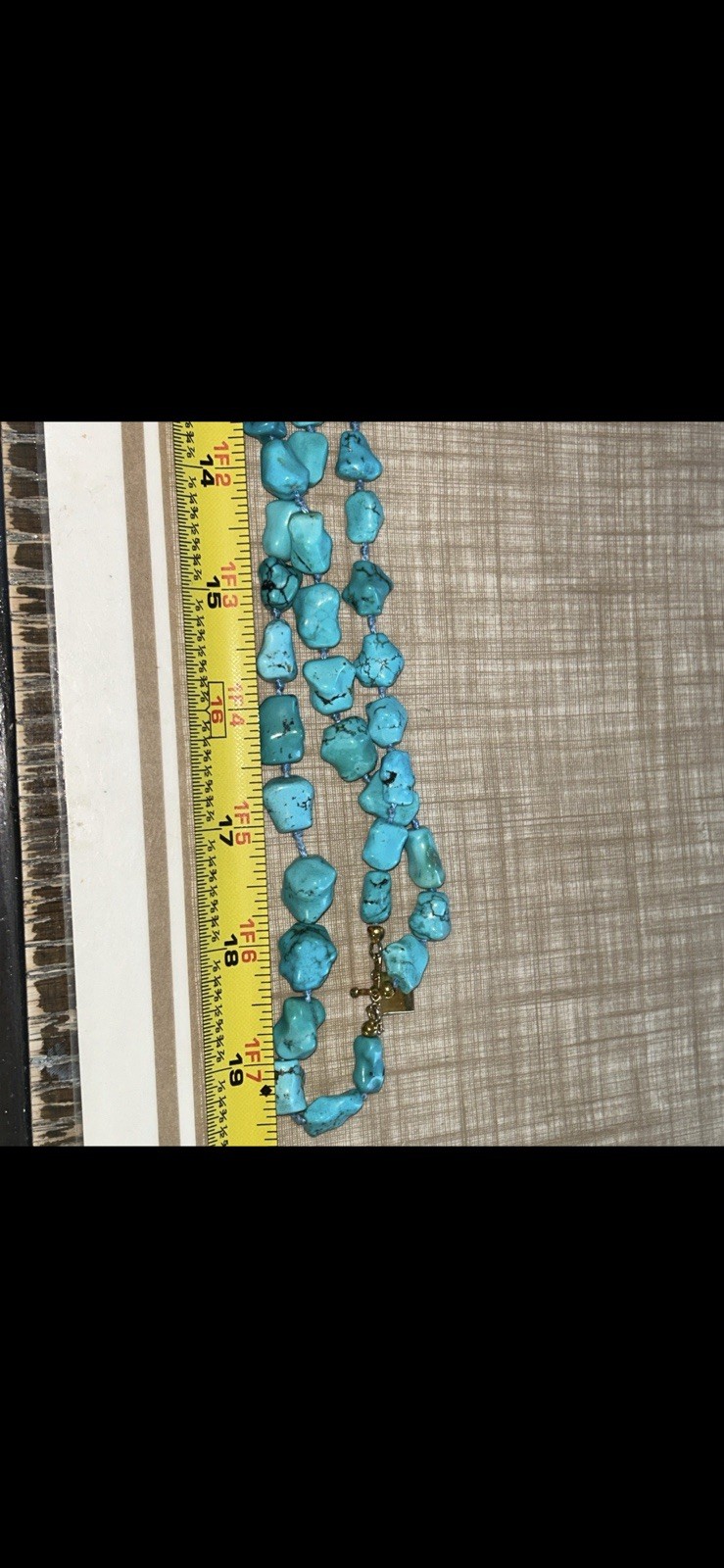 18K Yellow Gold Turquoise Nugget Beaded Multi-Strand Necklace Hook 18 in