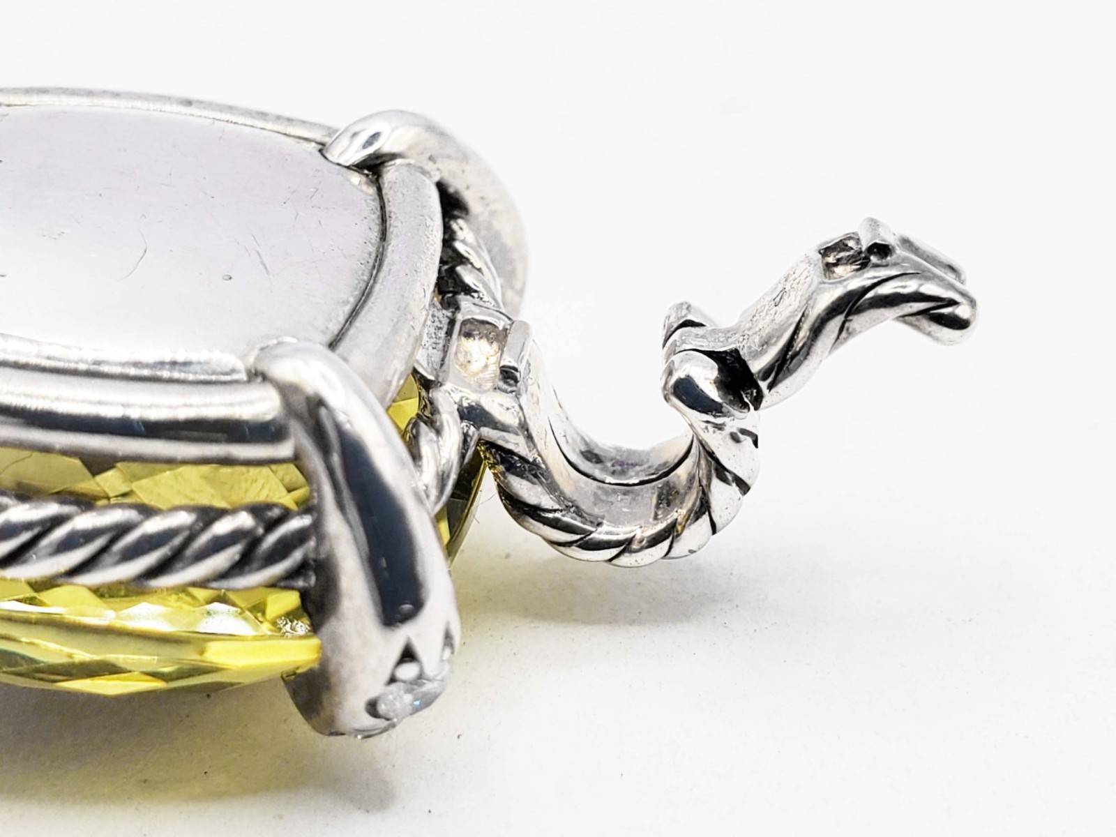 David Yurman Chatelaine Citrine & Diamond Enhancer Pendant Sterling Silver
