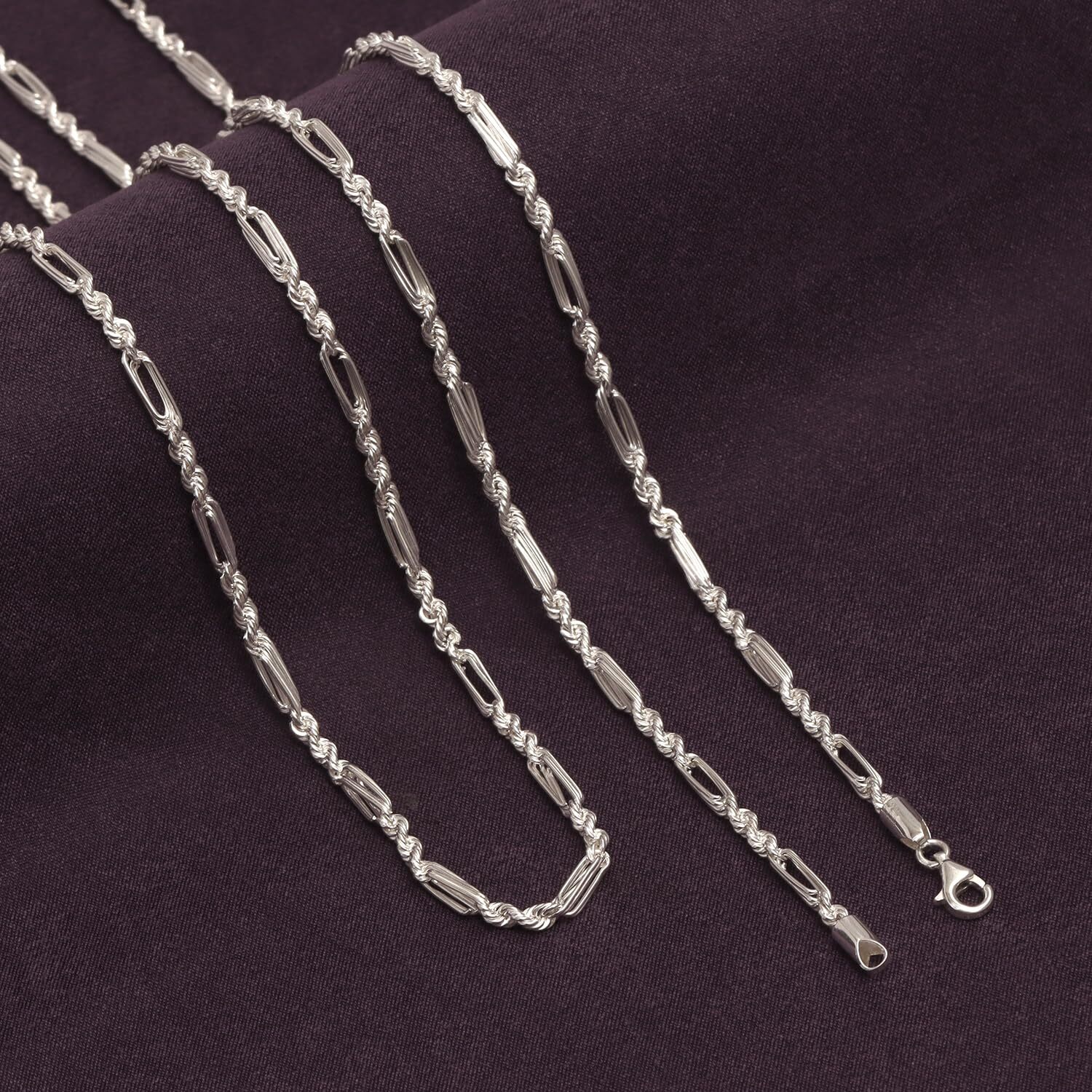 925 Sterling Silver Italian 3.5mm Milano Rope Chain Necklace for Men Women 18 In