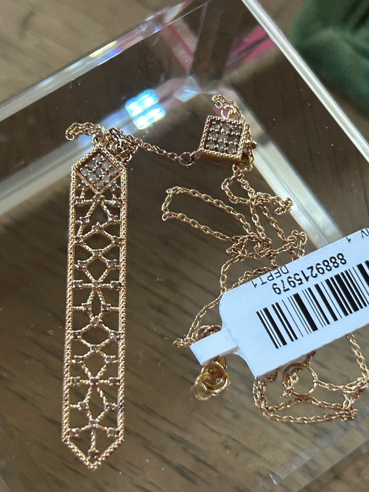 Rarities Carol Brodie Gold Plated Silver & 0.5 ctw CHAMPAGNE DIAMOND Necklace