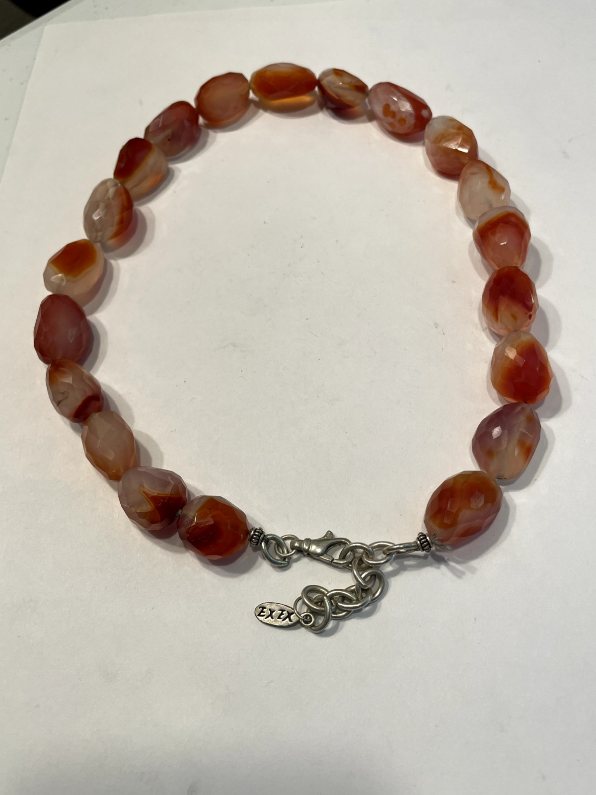 Raw Carnelian Necklace – 20″ Raw Carnelian Sterling Silver Claudia Agudelo Exex