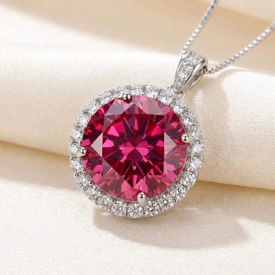 Gorgeous 15 Ct Pink Treated Diamond Solitaire Pendant 925 Silver Great Shine