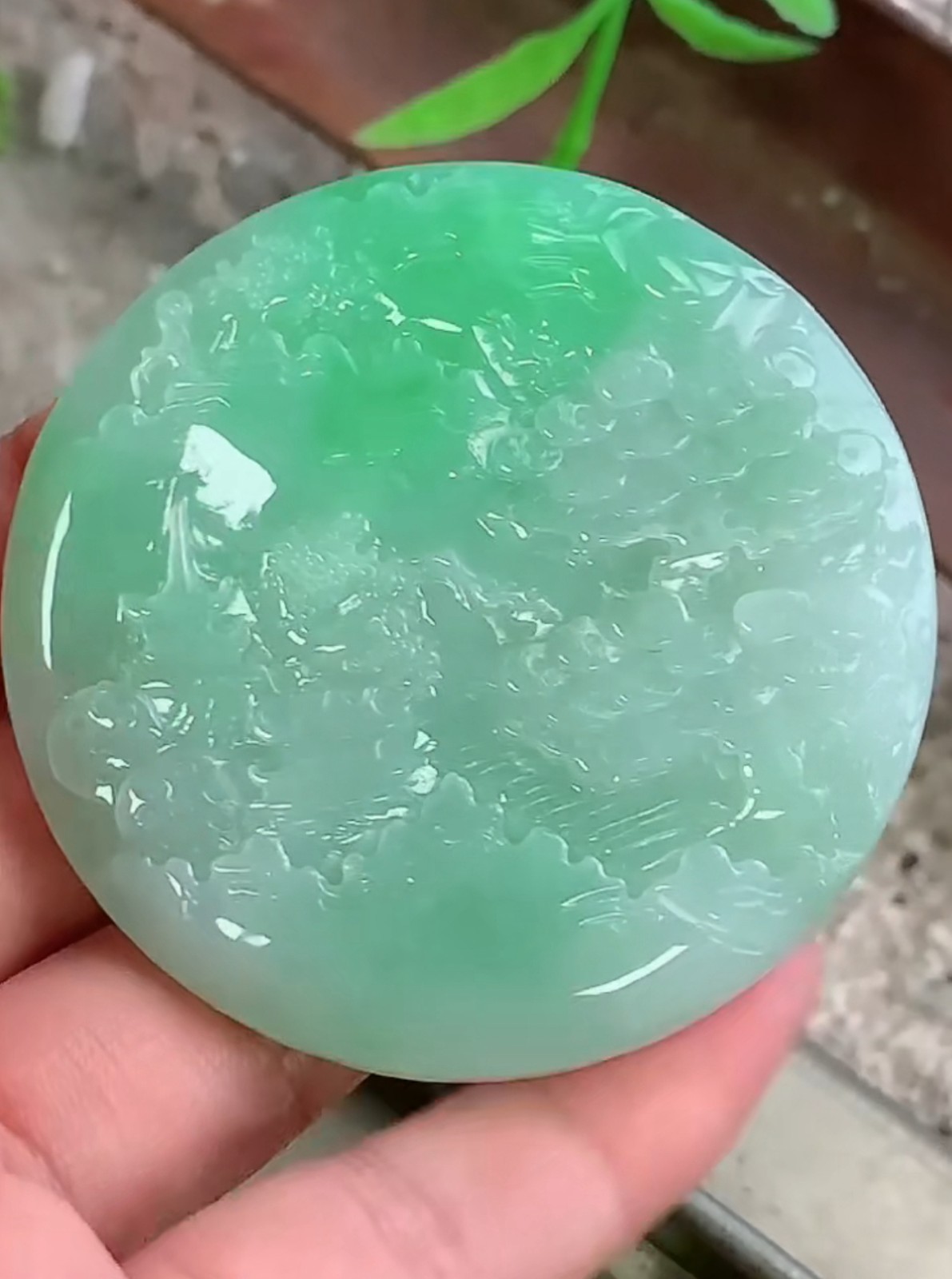 Untreated Myanmar Burma Green Jade Grade A Jadeite Landscape 0630