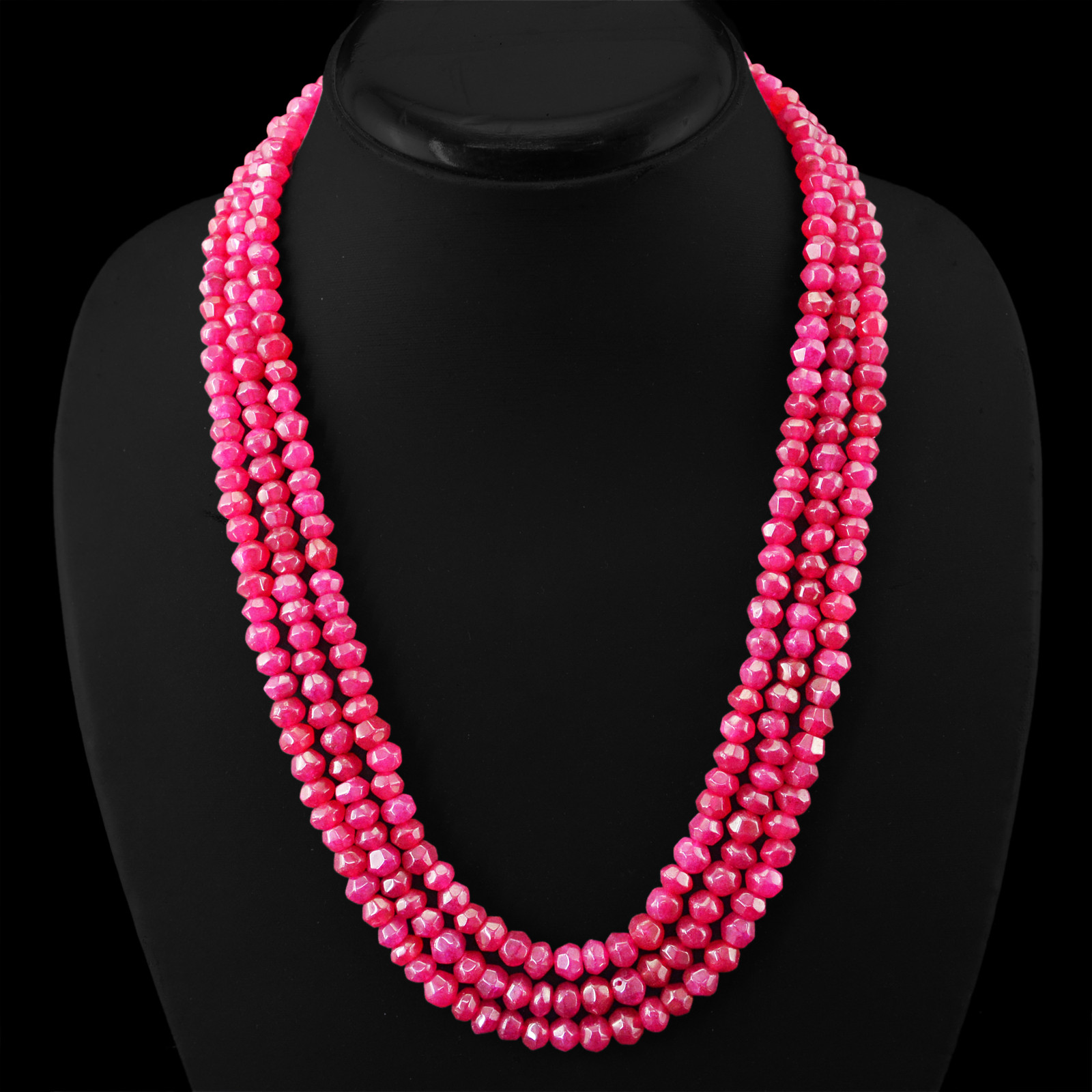 TOP SELLING 390.00 CTS EARTH MINED ENHANCED RUBY FACETED BEADS NECKLACE (DG)
