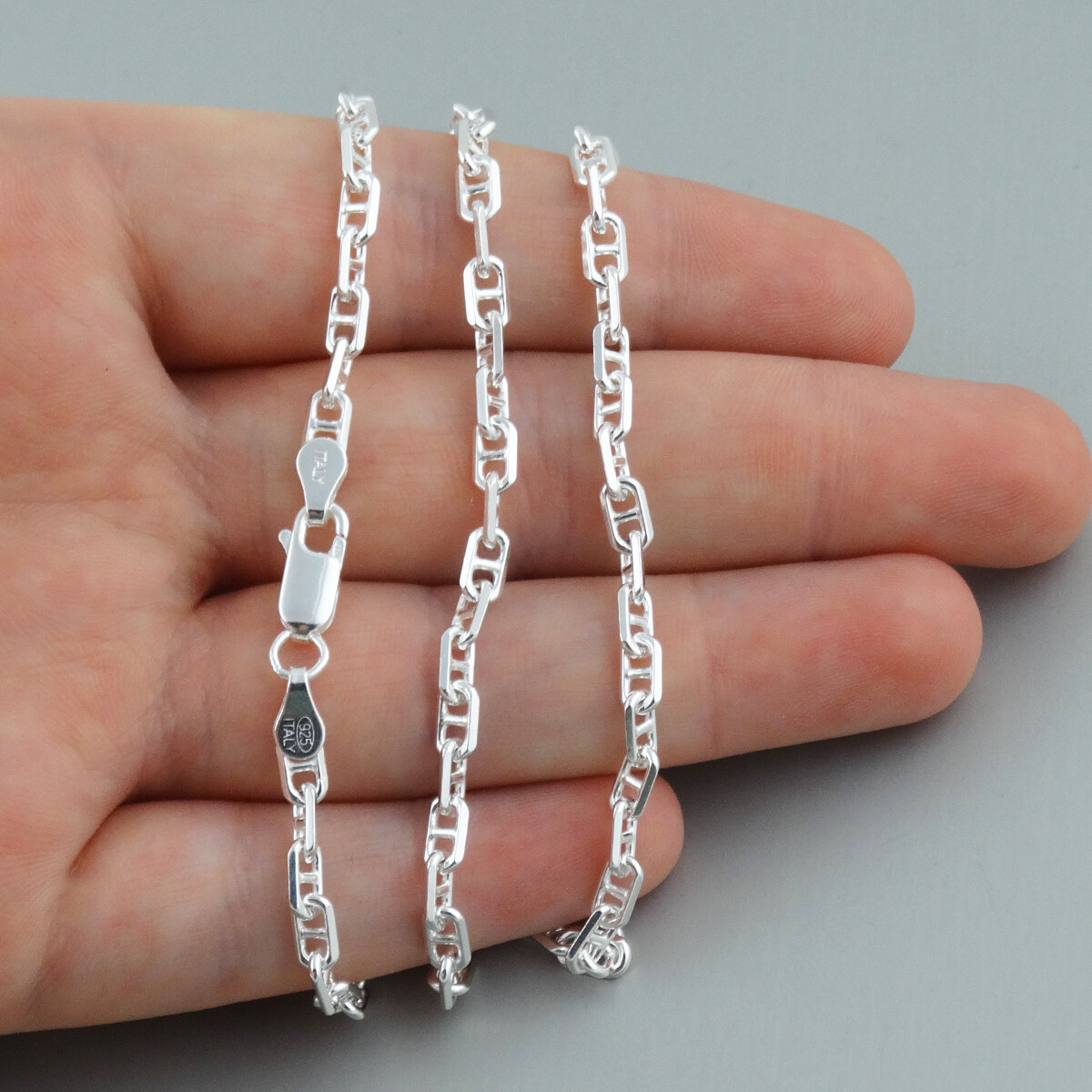 3.6mm Marina Anchor Link Chain Necklace – 925 Sterling Silver -Mariner Alternate