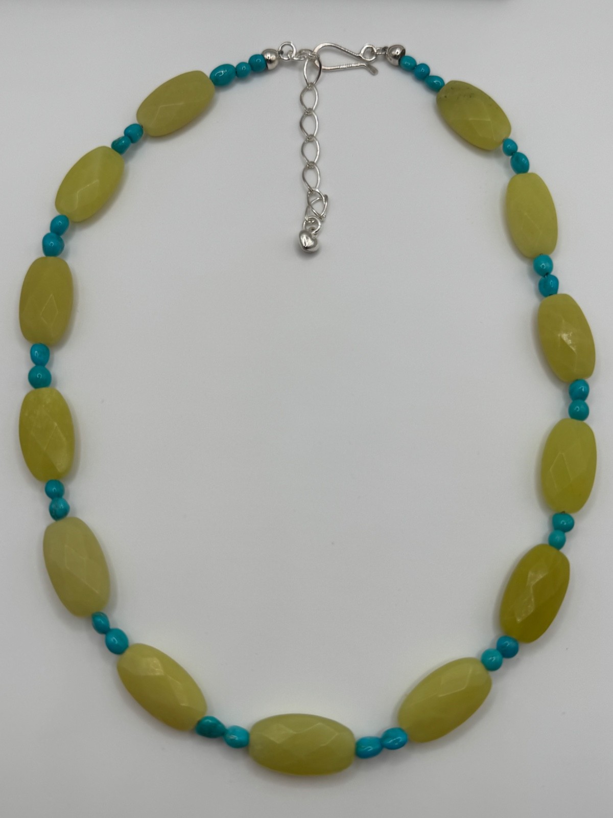 Jay King DTR Mine Finds Serpentine Turquoise Sterling Silver Clasp Necklace