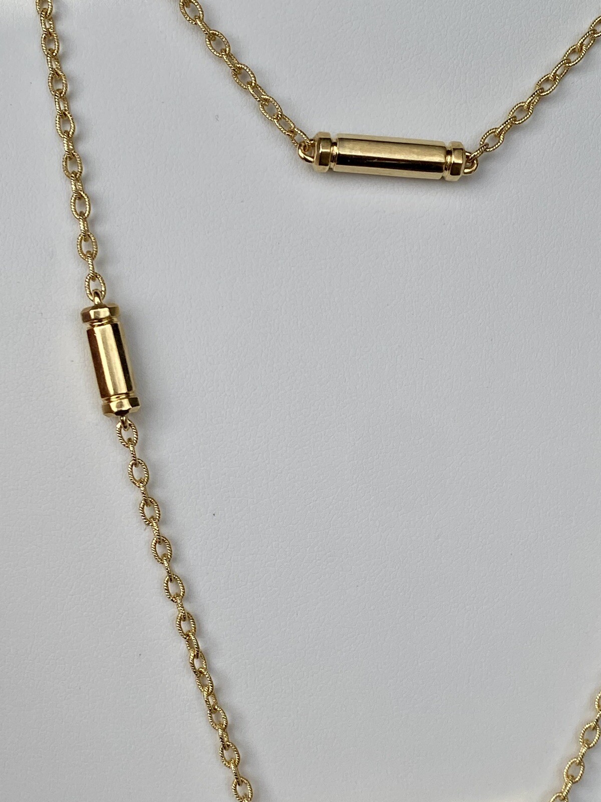 David Yurman 18k Gold Diamond Barrels Lexington Necklace 36” 31g Brand New NWT