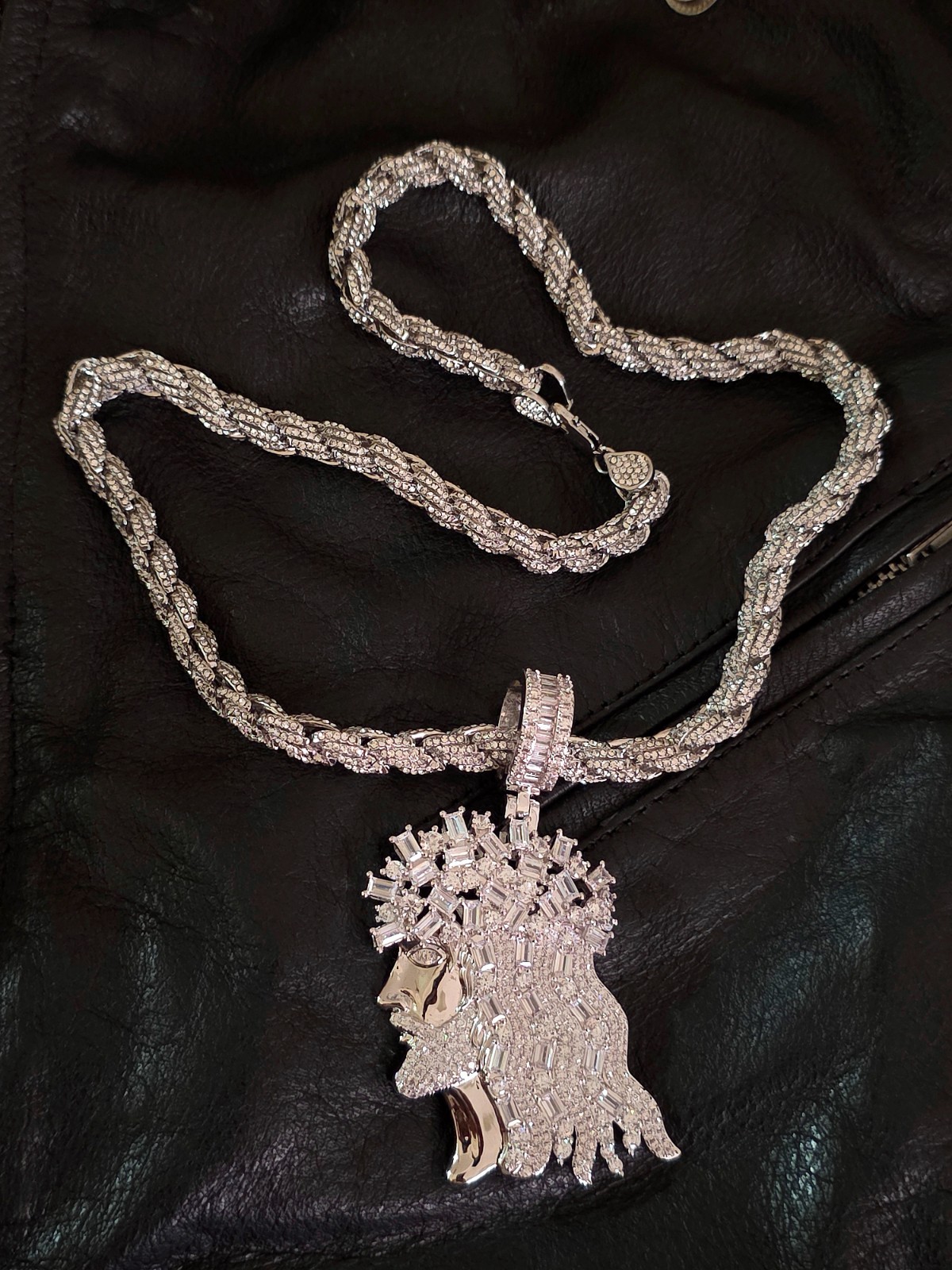 Jesus piece moissanite pendant