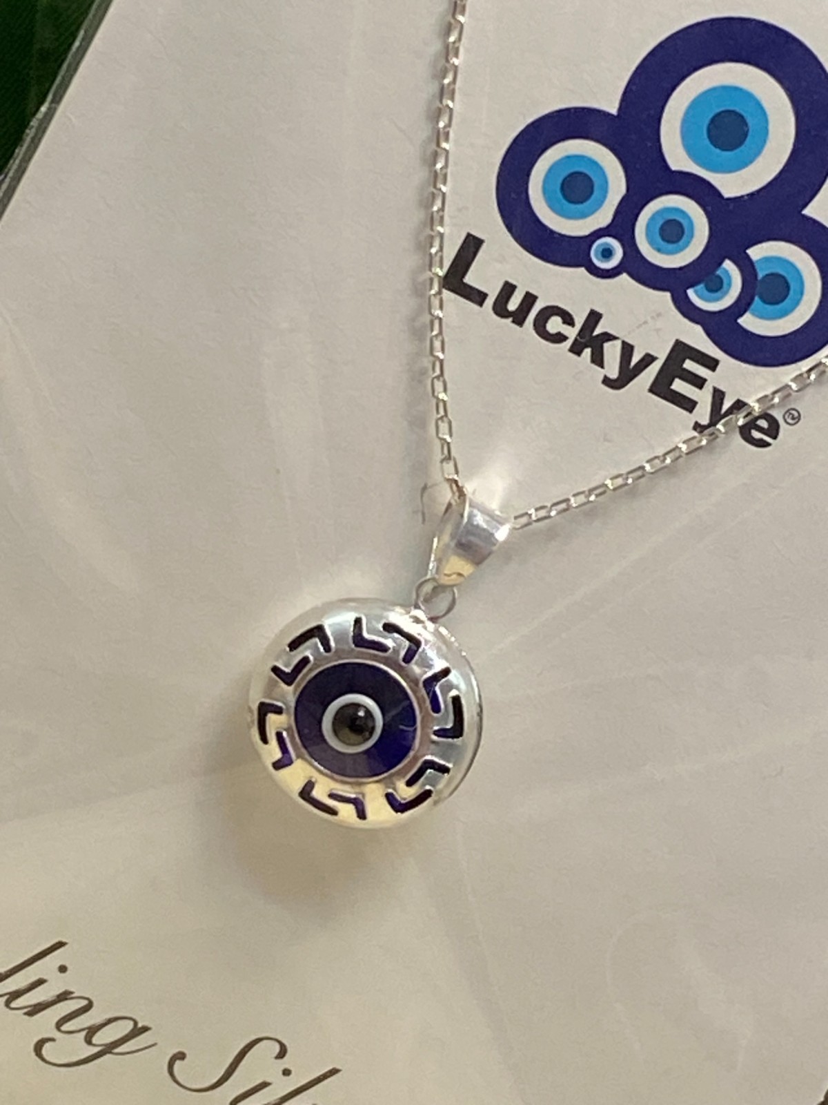 Evil eye Sterling Silver Pendant Necklaces #9516