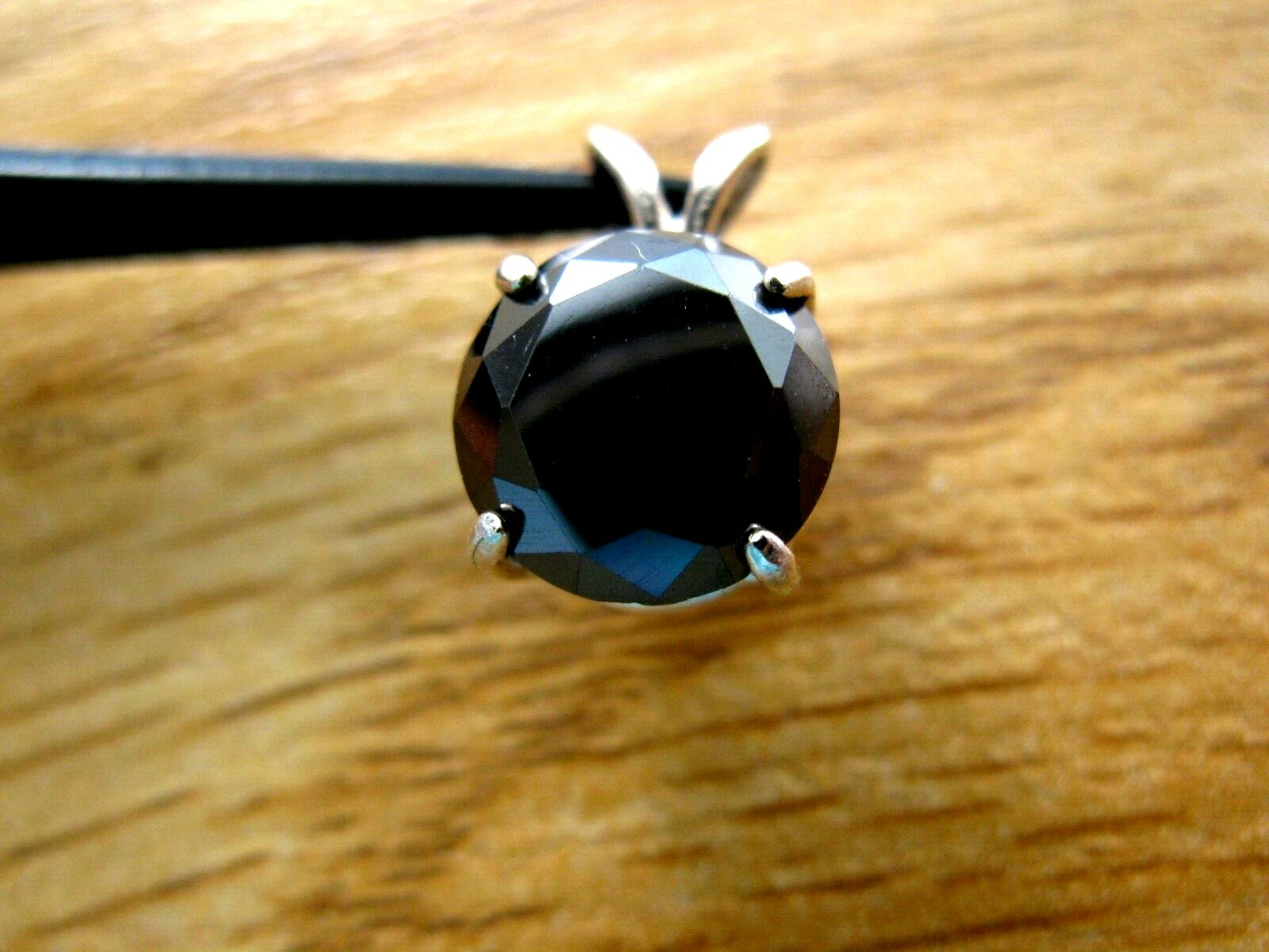 2.90ct 100% REAL NATURAL BLACK DIAMOND NECKLACE,CERTIFICATE,FREE DIAMOND TESTER