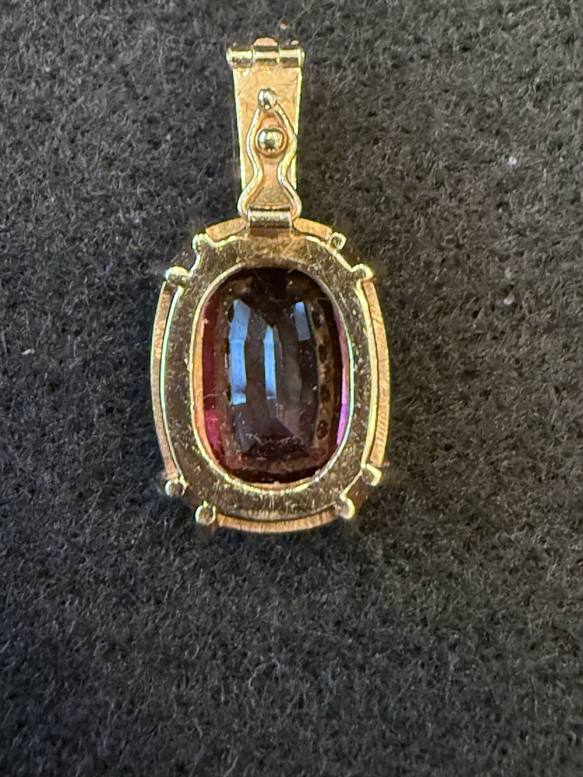 PINK TOURMALINE CUSHION CUT AND DIAMOND ENHANCER 14K YELLOW GOLD