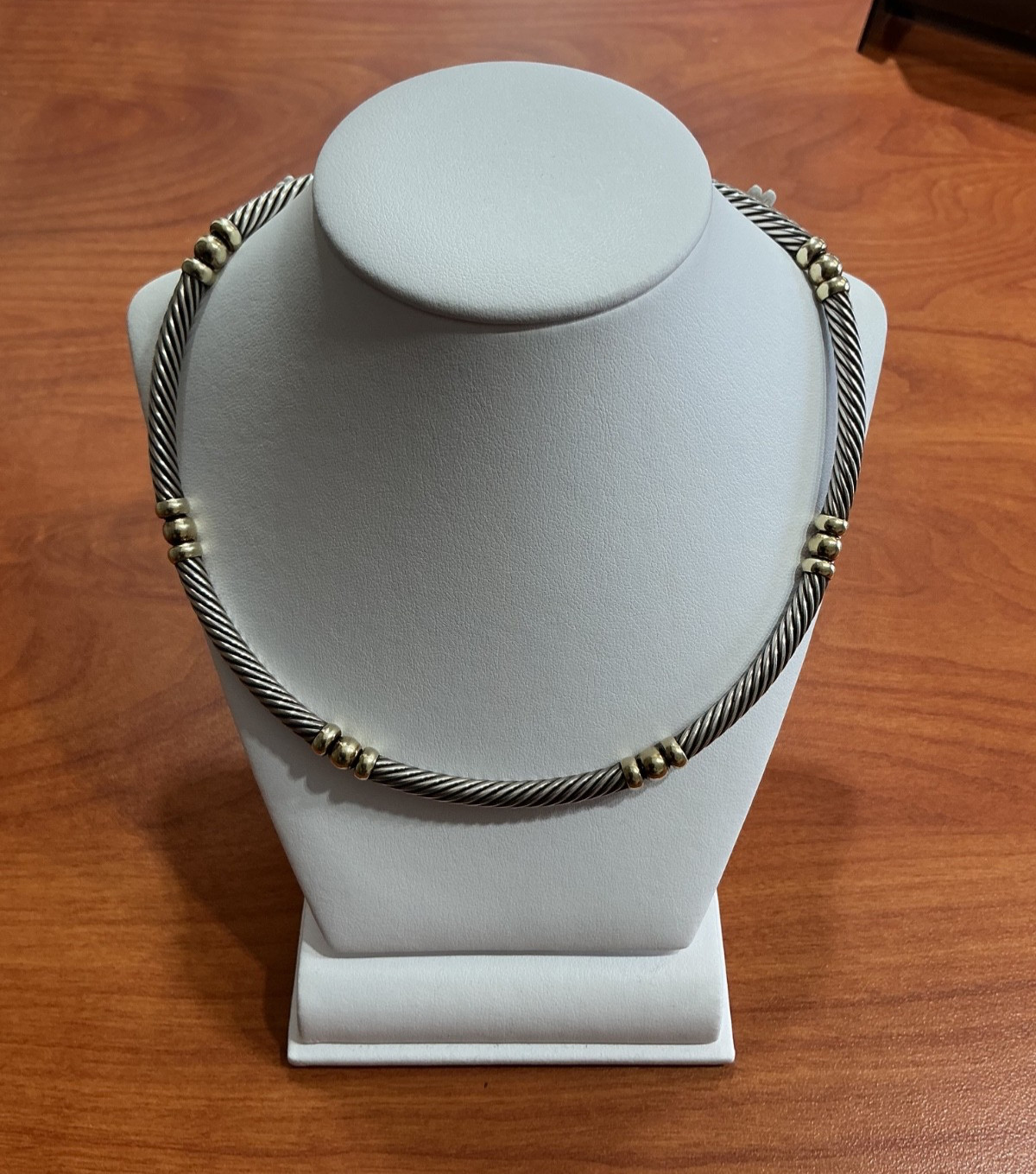 David Yurman 925 585 14k Cable Choker Necklace