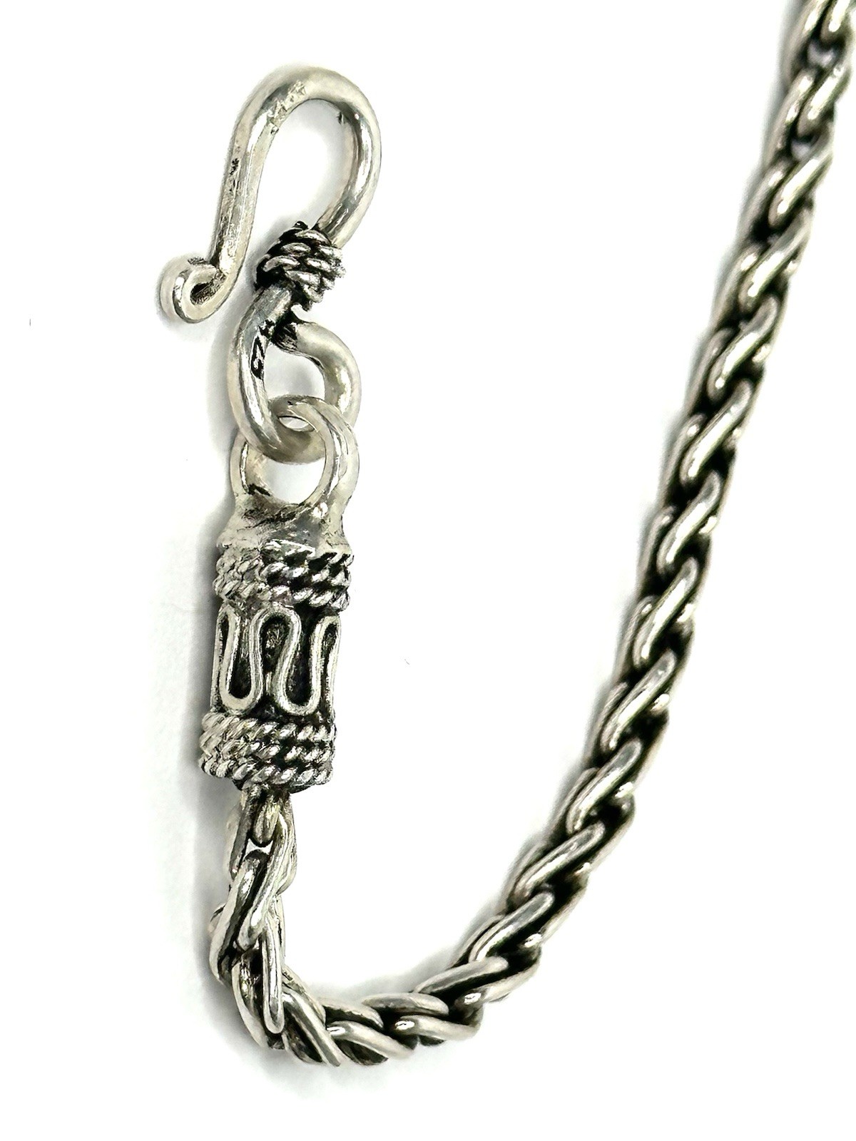 Sterling Silver Rope Chain Necklace 16” | Egypt 925 | S-Hook Clasp | 19g