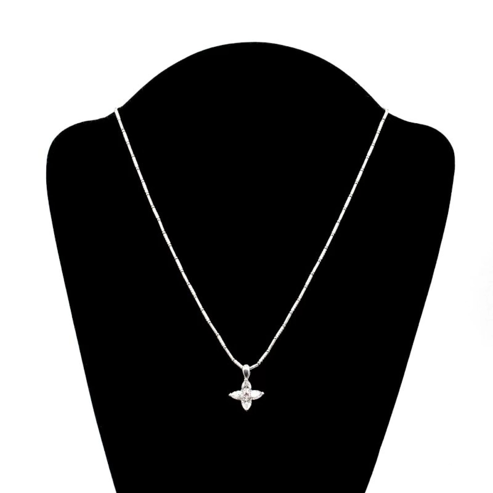 Fancy Light Pink Diamond 0.143ct Necklace I1 Pt900/850 2.025ct Diamond 12.1g