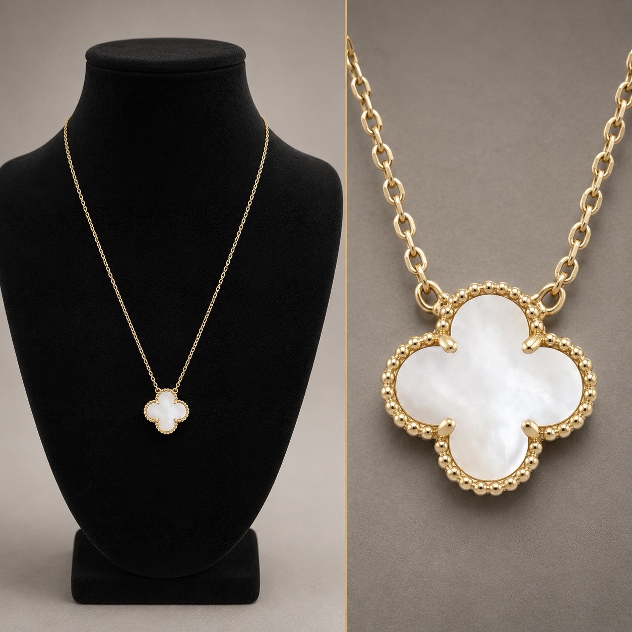 14k White flower necklace