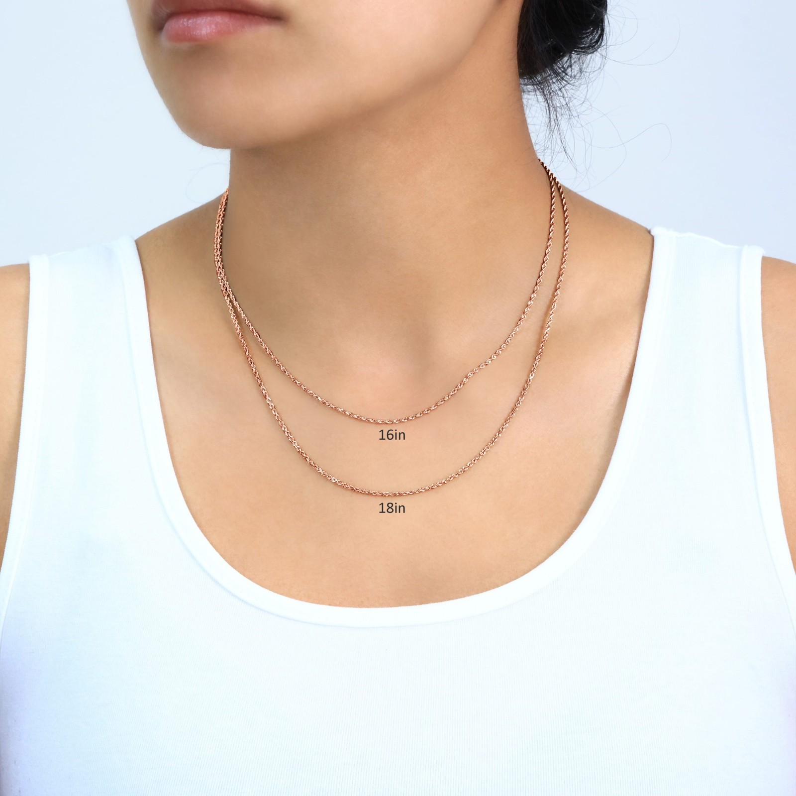 10K Rose Gold 1.5mm-6mm Diamond Cut Rope Chain Necklace Mens Womens 16″-30″