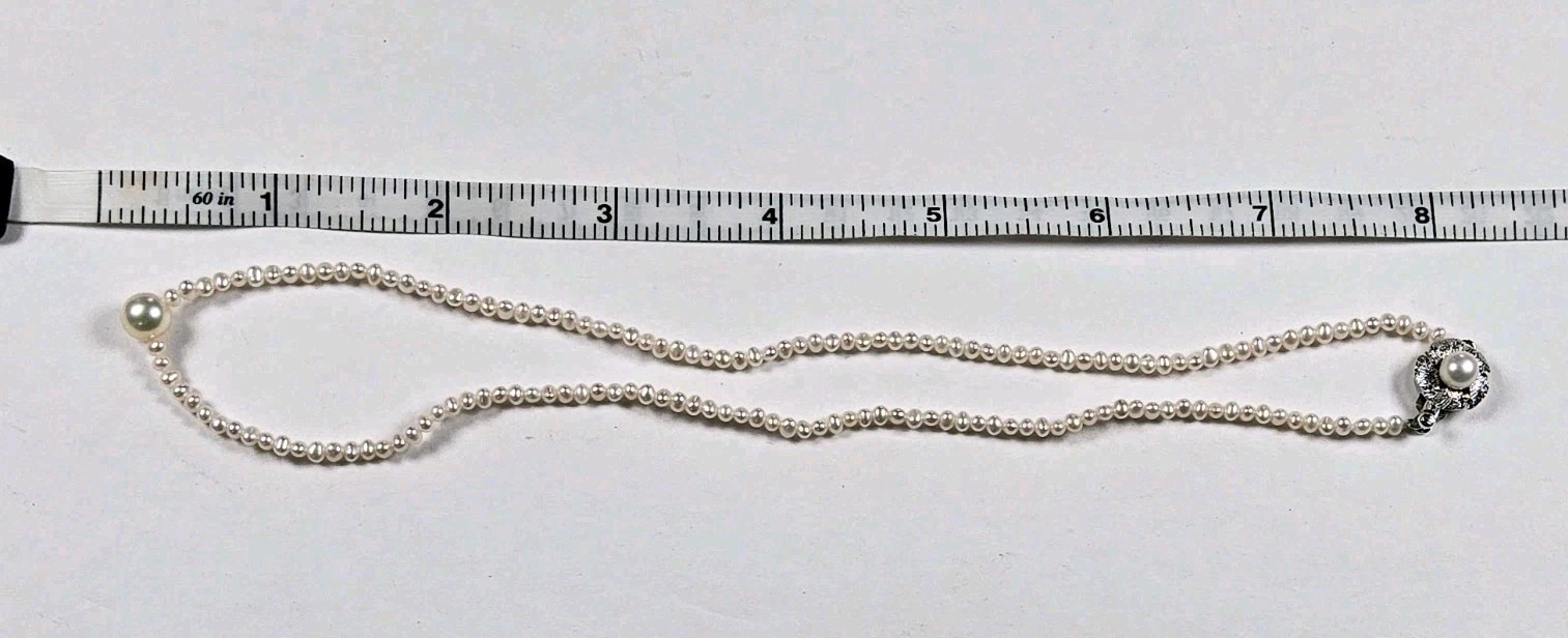 Dainty Seed Pearl With Pearl Pendant Ivory Necklace