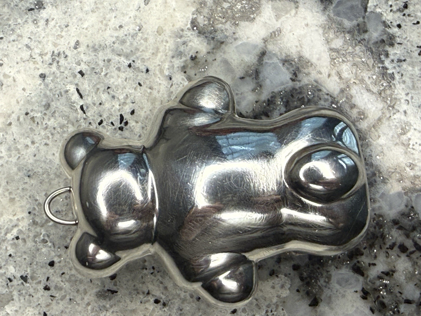Tiffany & Co. Signed 925 Sterling Silver Teddy Bear. Large Christmas ornament