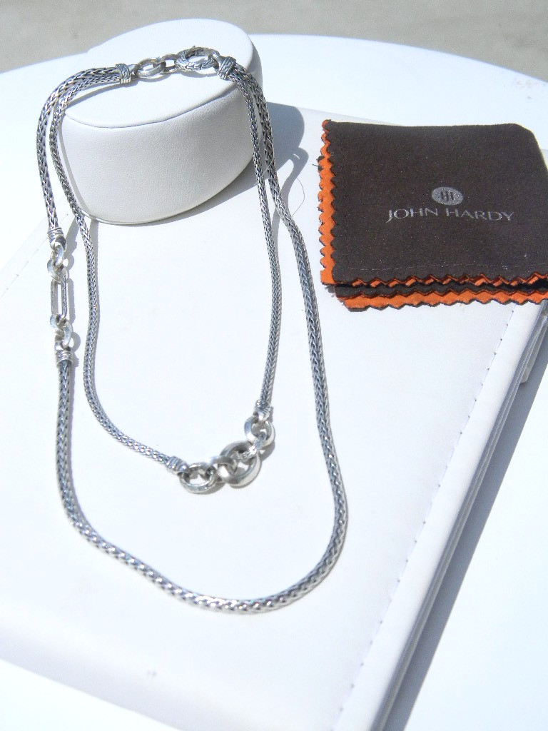 John Hardy Sterling Circle Disc Station Necklace
