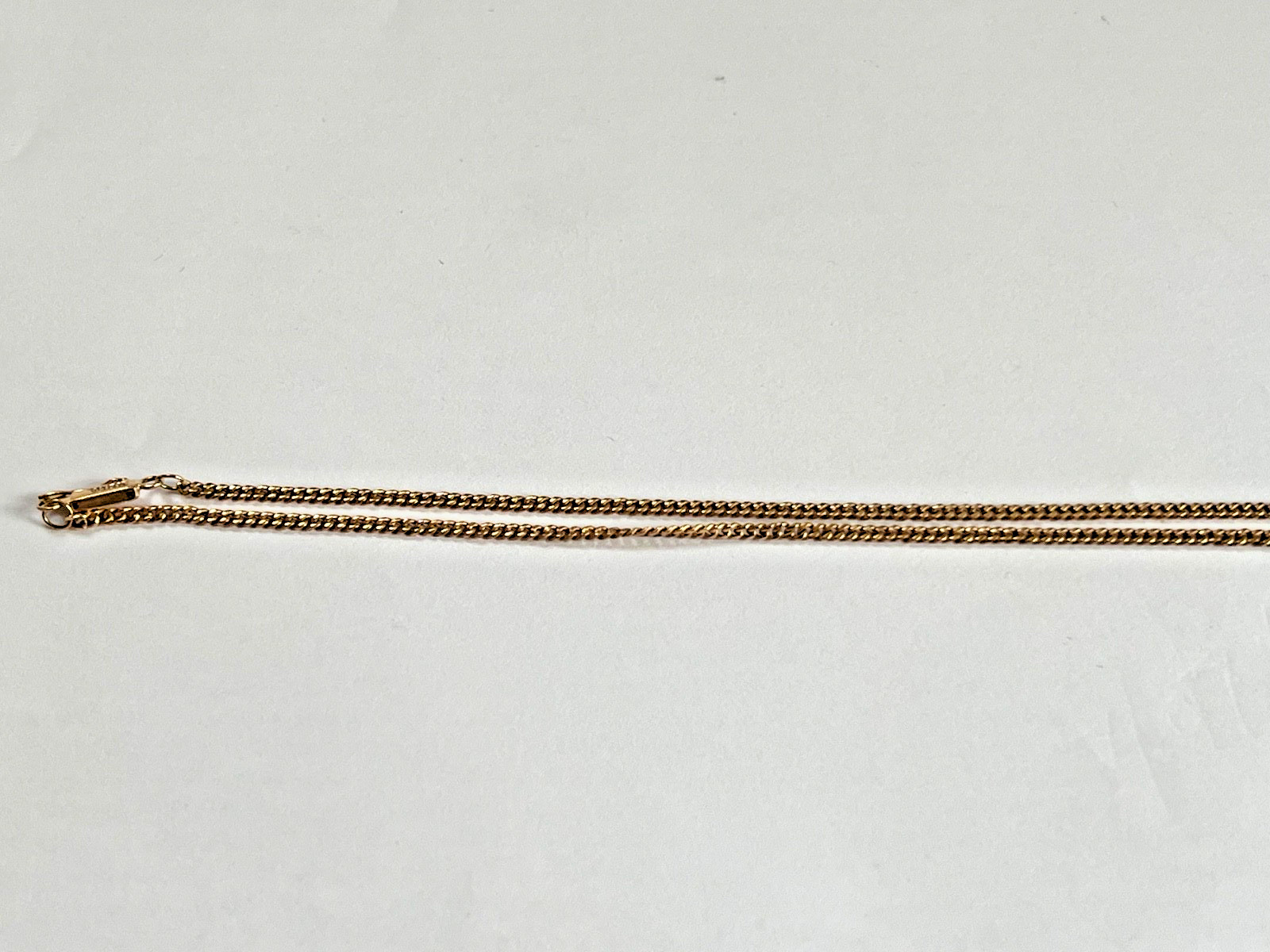 Antique 18K Yellow Gold Neck Chain 19” 4.9g 1mm – Nice Locking Safety Box Clasp