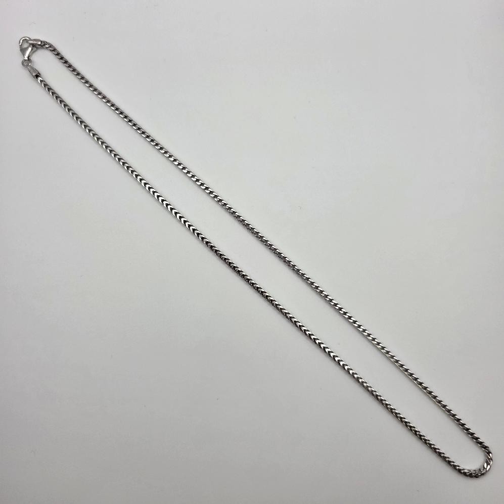 20″ Long 925 Sterling Silver 2.3mm Thick Franco Link Box Chain Necklace ITALY