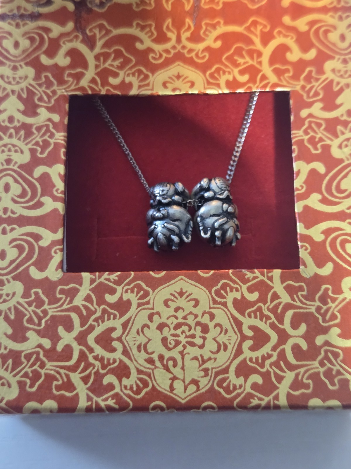 999 Silver Chinese Style Character Necklace/Pendant With Box
