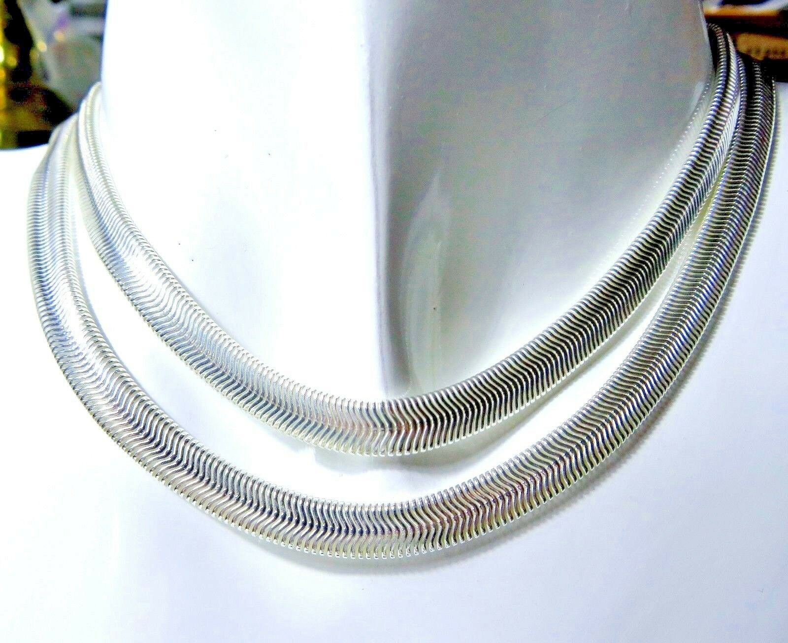 Men’s 925 Sterling Silver 6mm Wide 16/18/20/2?2/24inch Snake Chain Necklace A788