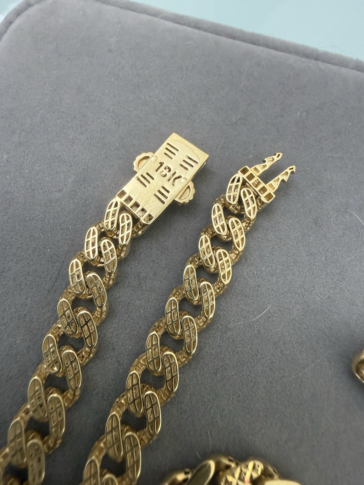 18K 750 Solid Yg Dubai Gold Curb Cuban Link Chain Men Necklace 20” 7mm Chunky