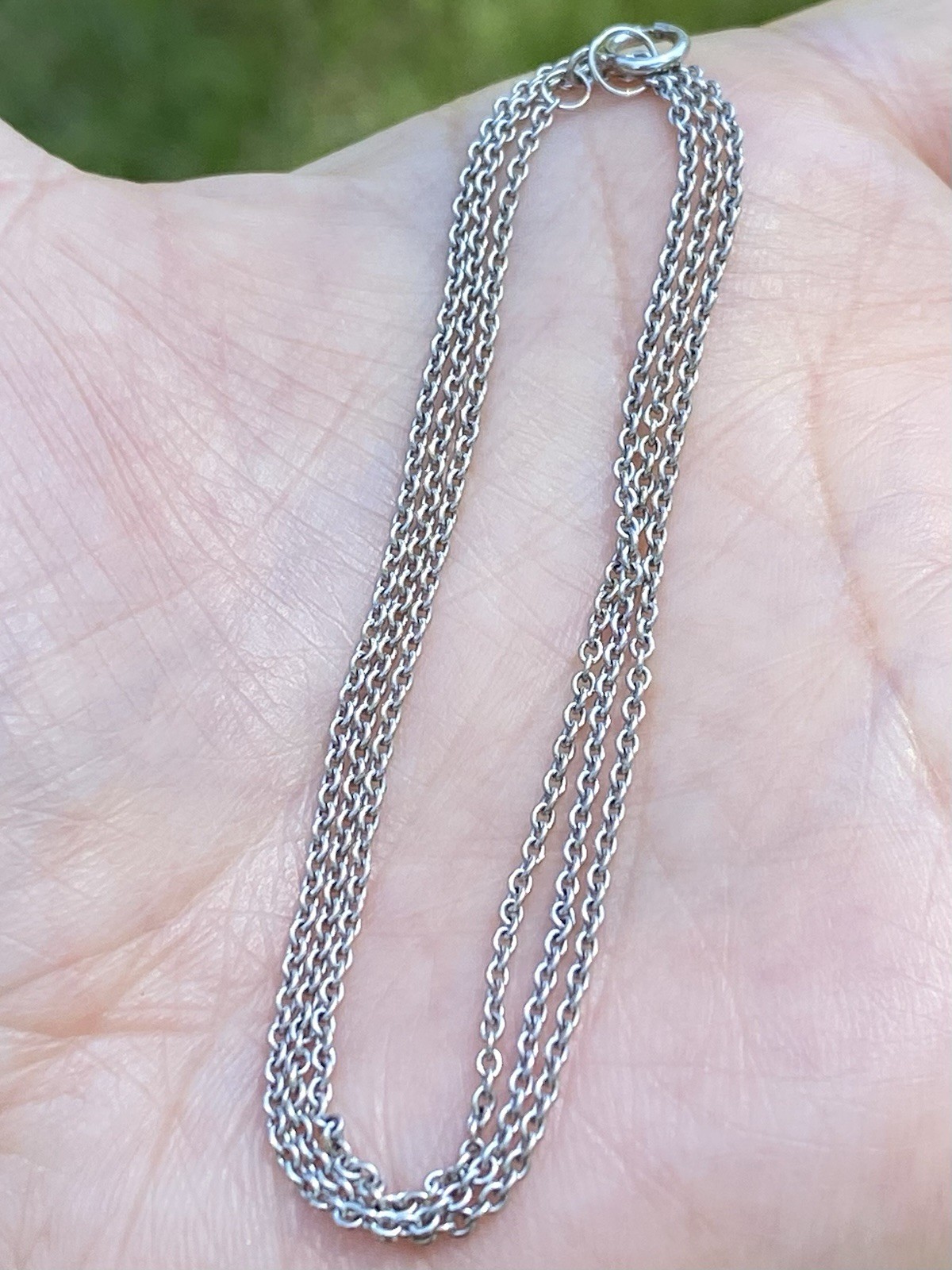 14K White Gold 1.5mm Cable Chain Necklace 19 Inches- 2.79 Grams