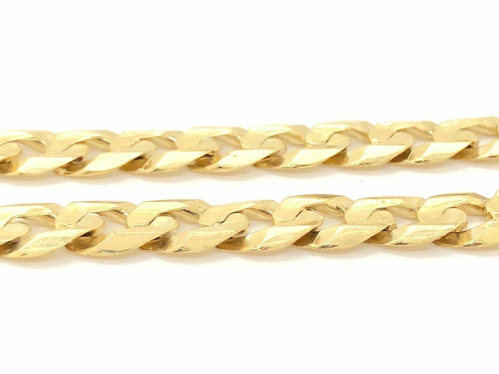 14k Yellow Gold Solid Curb Cuban Link Chain Necklace 22″ 9mm 46.6 grams
