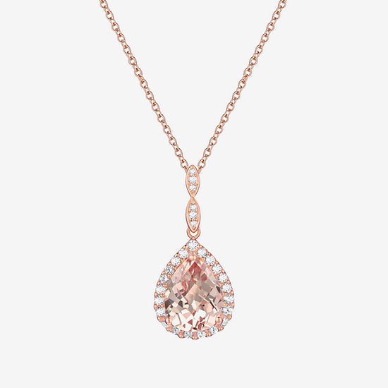 Yes, Please Women’s Lab Created Pink Sapphire 14K Rose Gold Over Silver Necklace