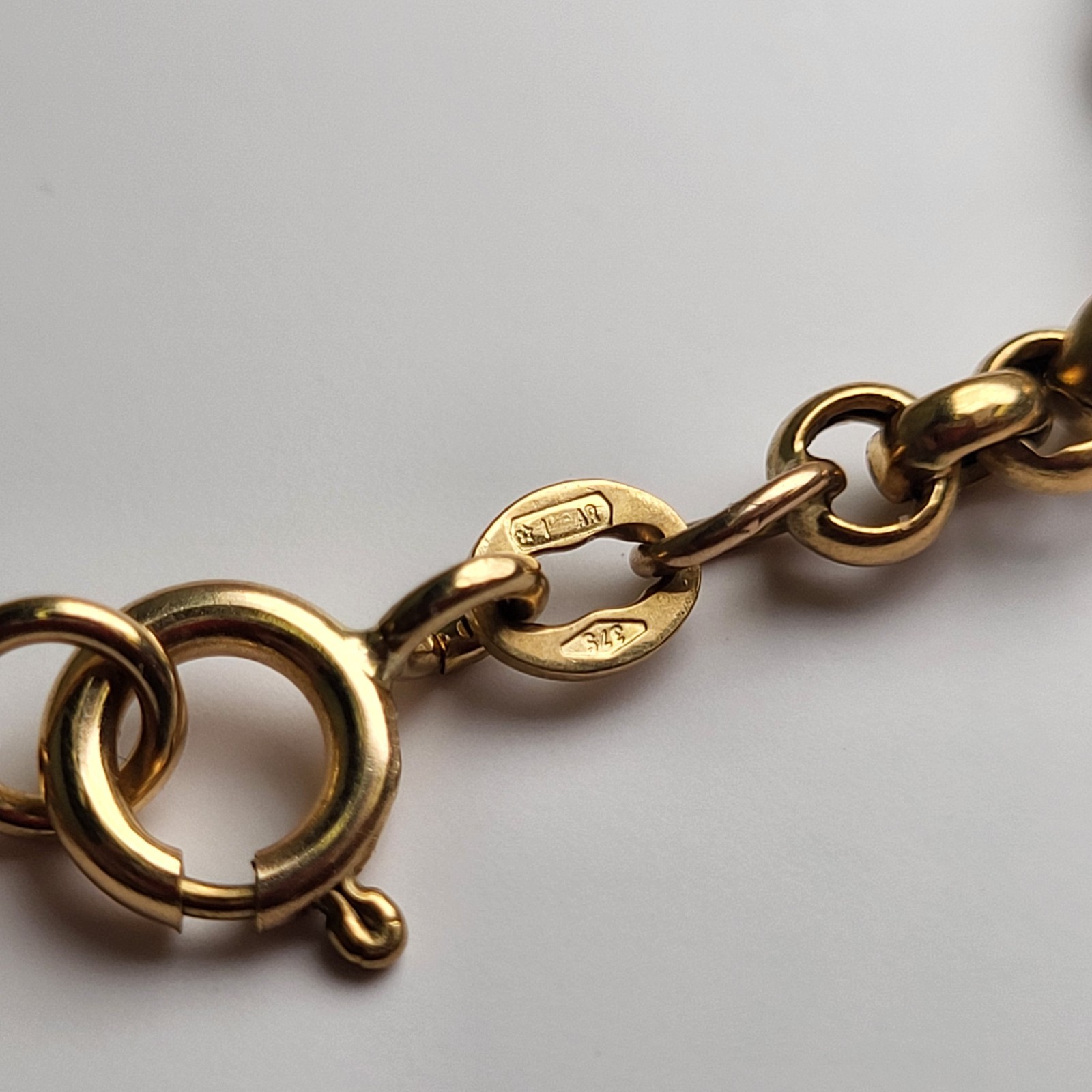 9ct Gold Belcher Chain 7.65g 20.5″ Italian Import UNOAERRE Rolo [M73]